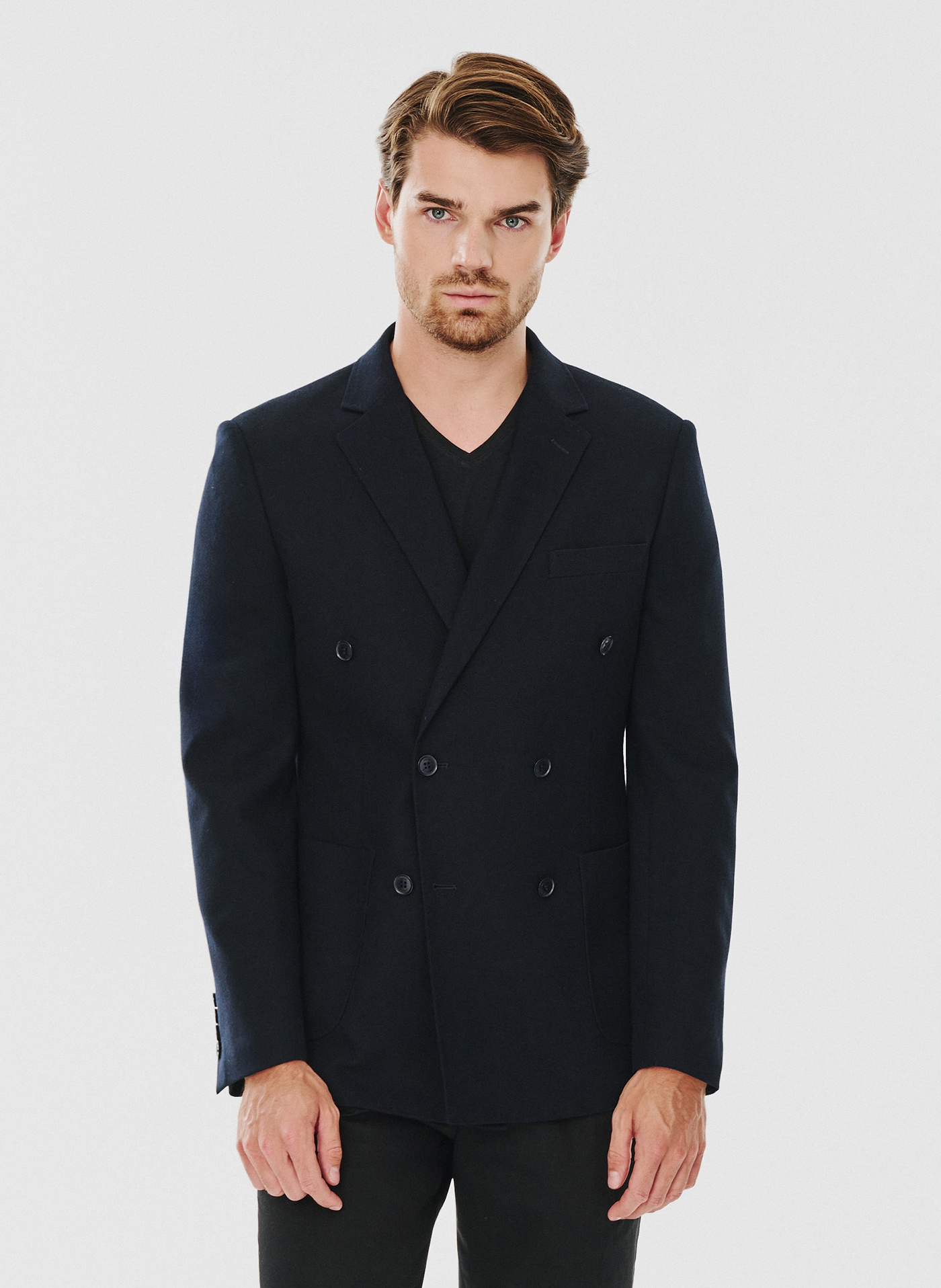 PAKO LORENTE – Granatowa dwurzędowa marynarka męska