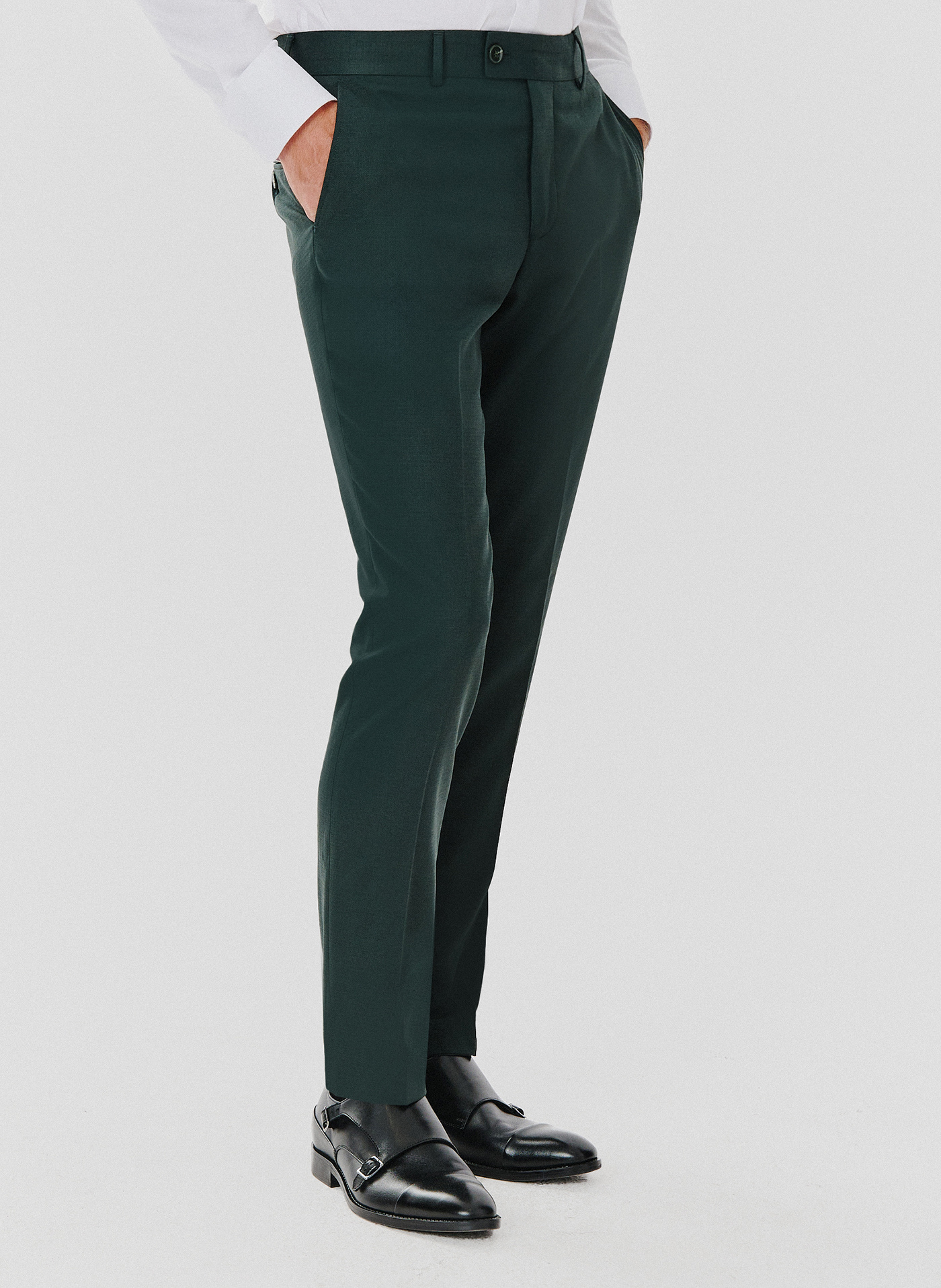 PAKO LORENTE – Spodnie garniturowe w kolorze zielonym