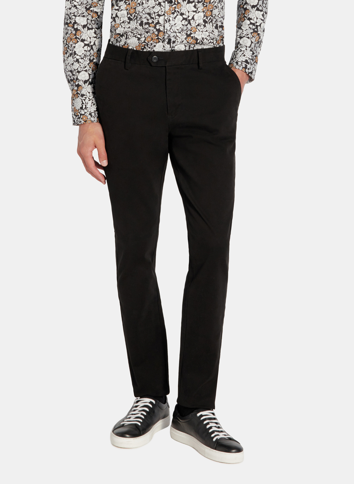 PAKO LORENTE - Czarne spodnie chino z bawełną