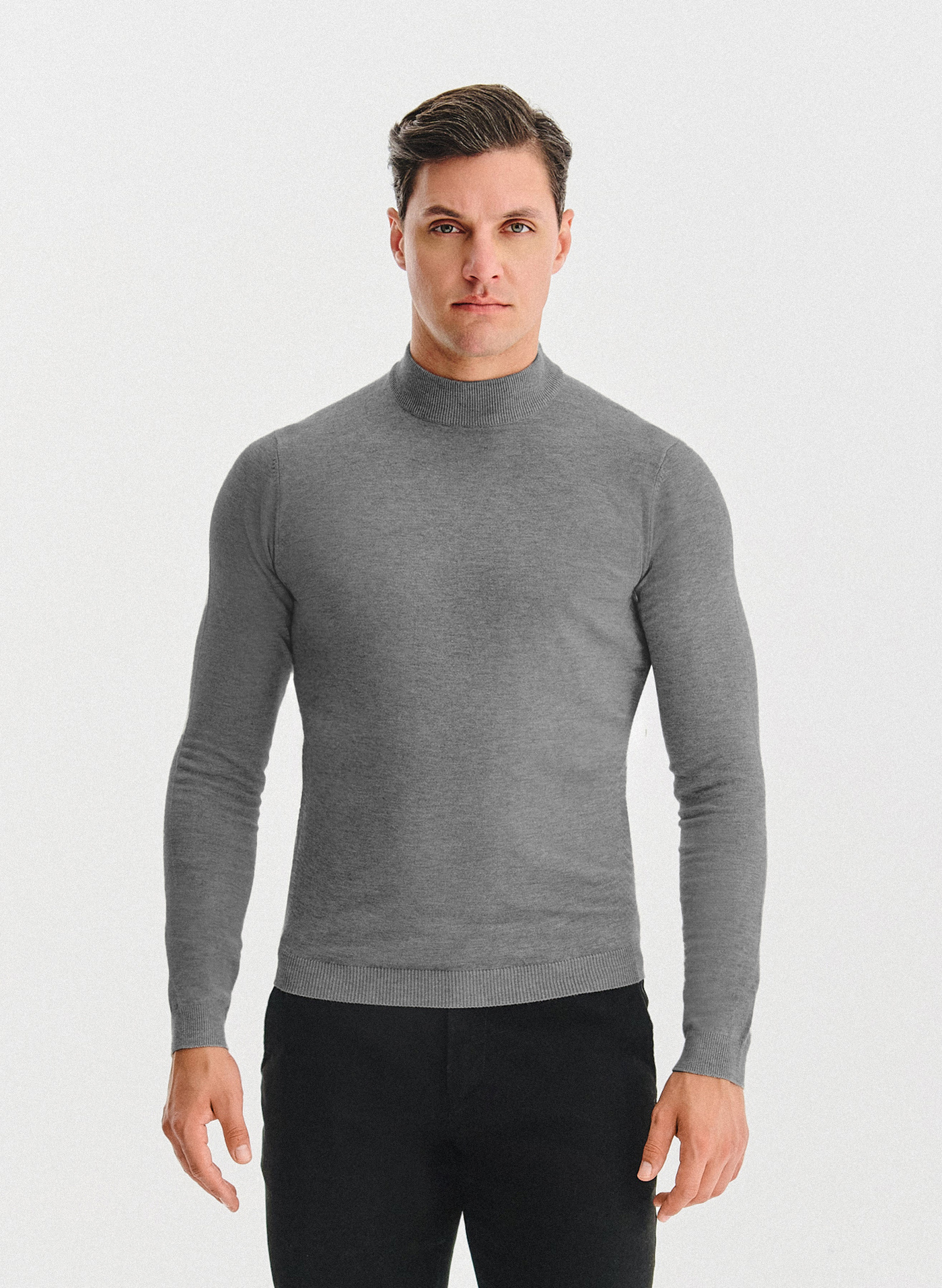 PAKO LORENTE - Półgolf męski w szarym kolorze