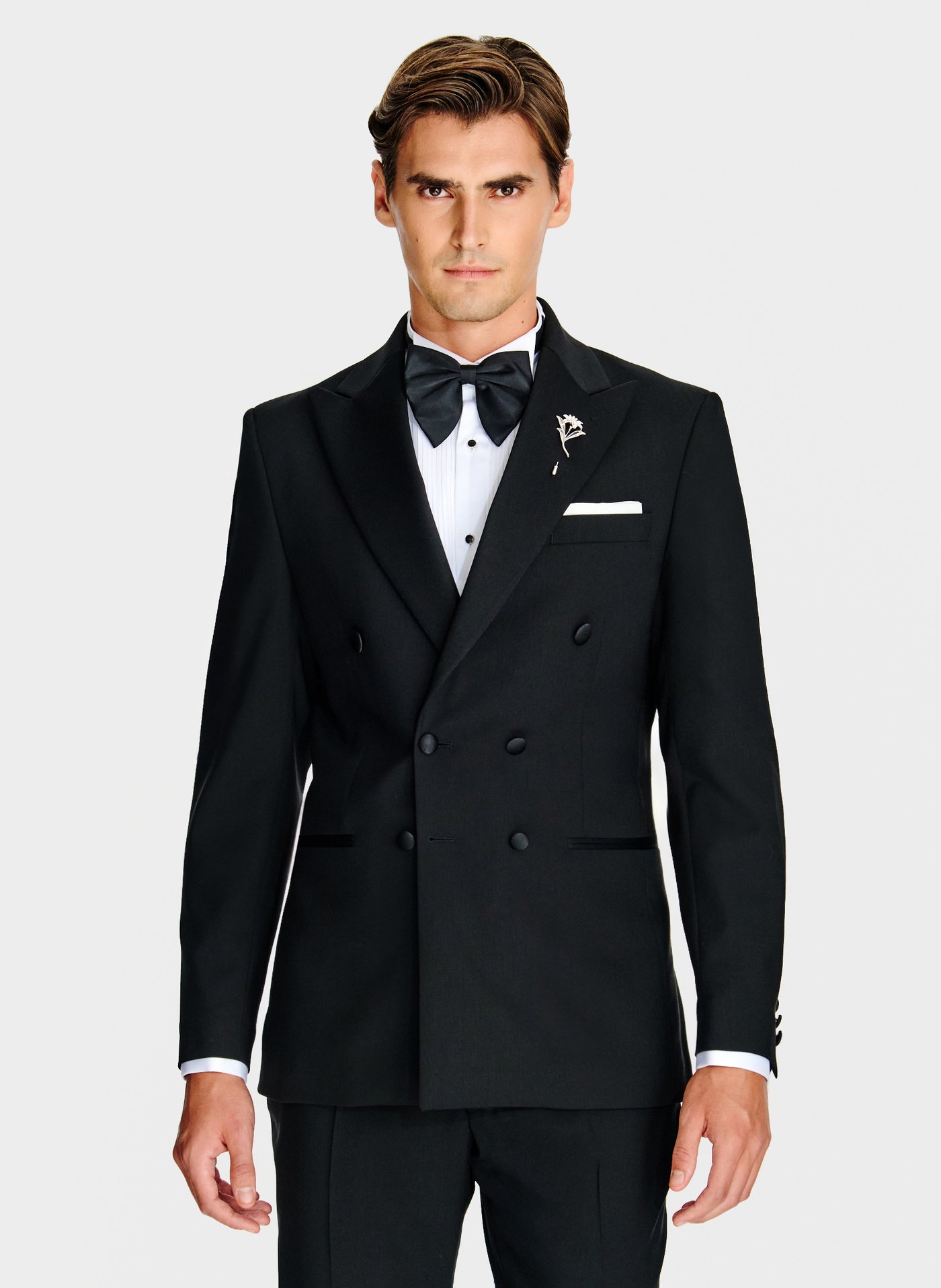 PAKO LORENTE – Wełniana dwurzędowa marynarka smokingowa