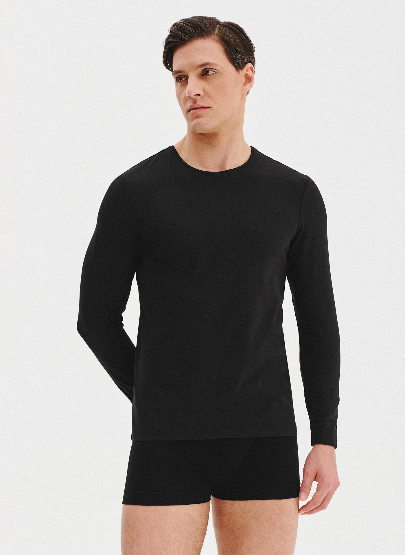 PAKO LORENTE – Męski longsleeve w czarnym kolorze, dwupak