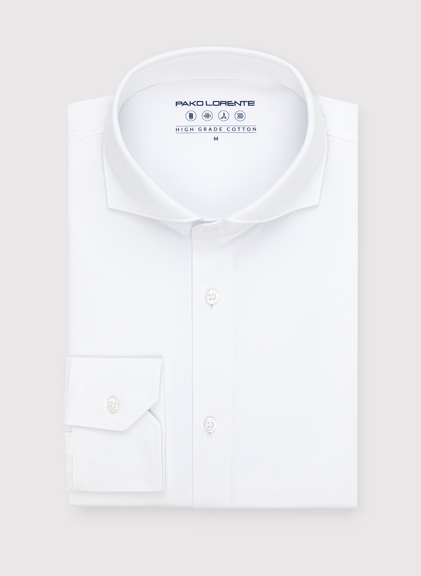 PAKO LORENTE – Biała koszula męska z długim rękawem