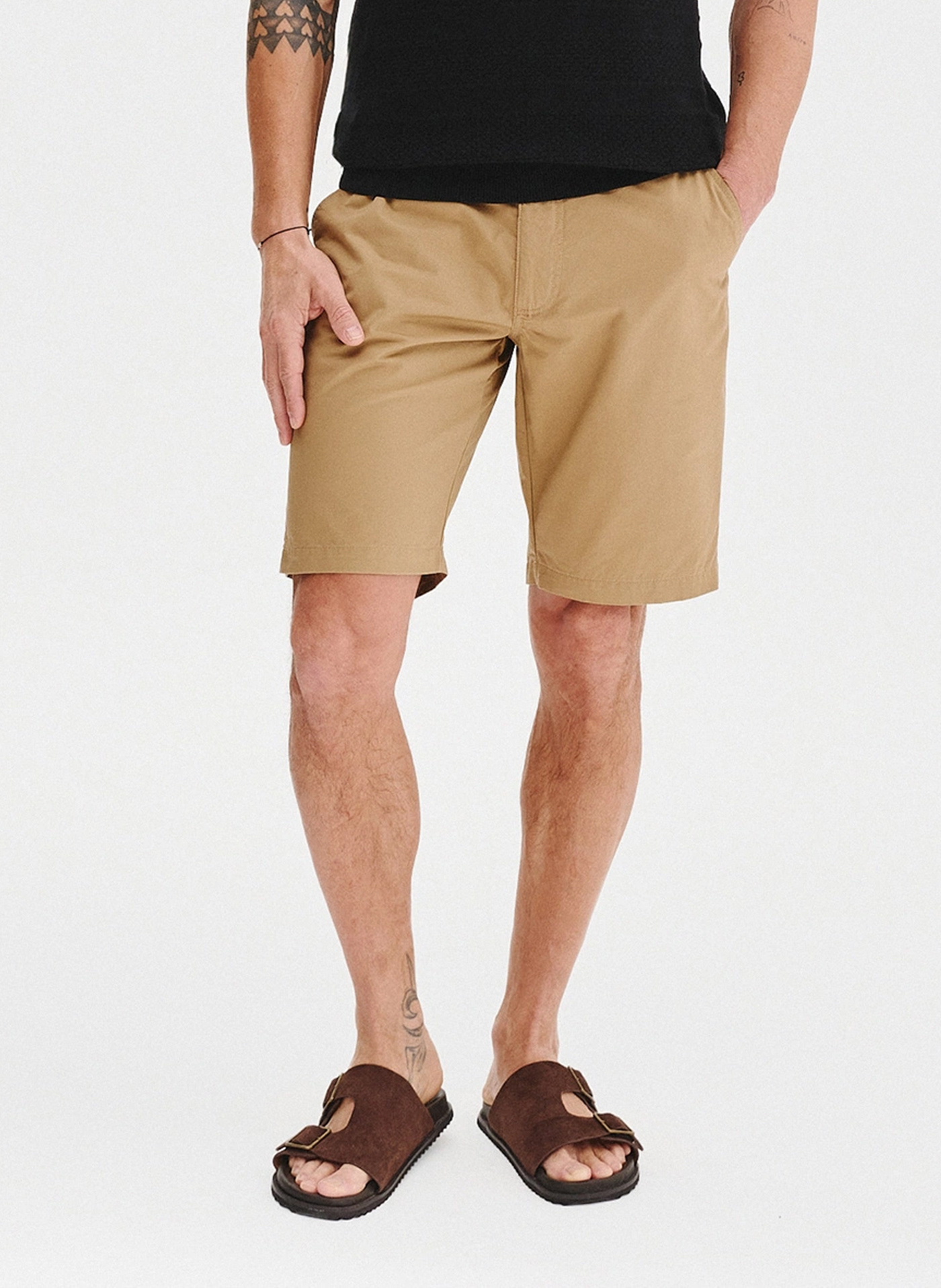 PAKO LORENTE - Bawełniane beżowe szorty męskie