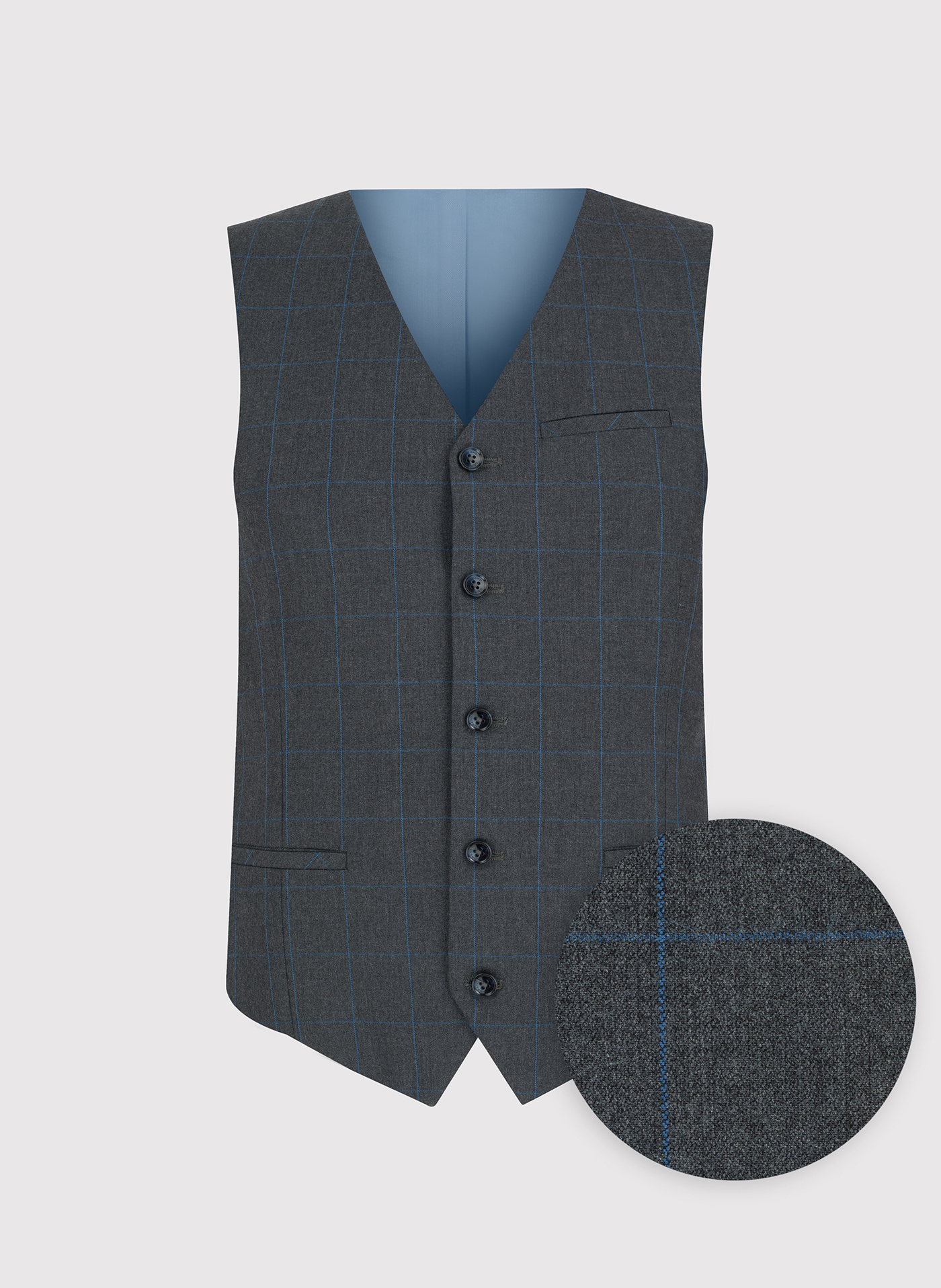 PAKO LORENTE – Szara kamizelka męska w kratę