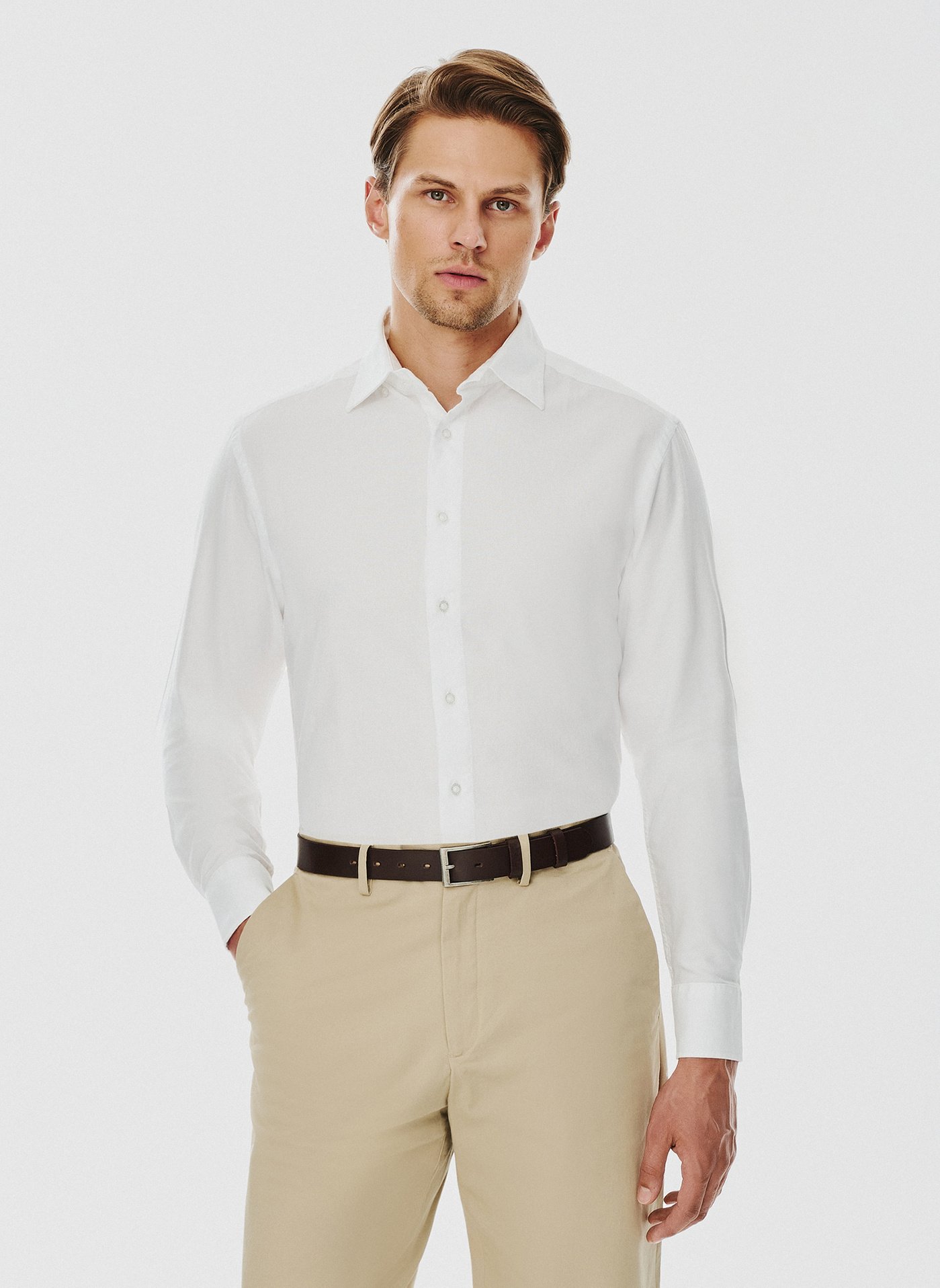 PAKO LORENTE – Biała bawełniana koszula męska