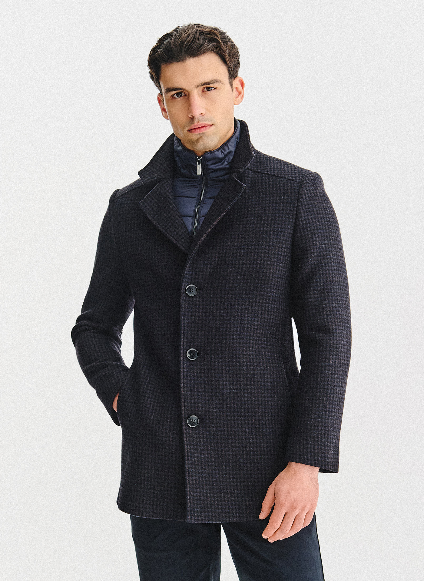 PAKO LORENTE - Płaszcz jednorzędowy w pepitkę