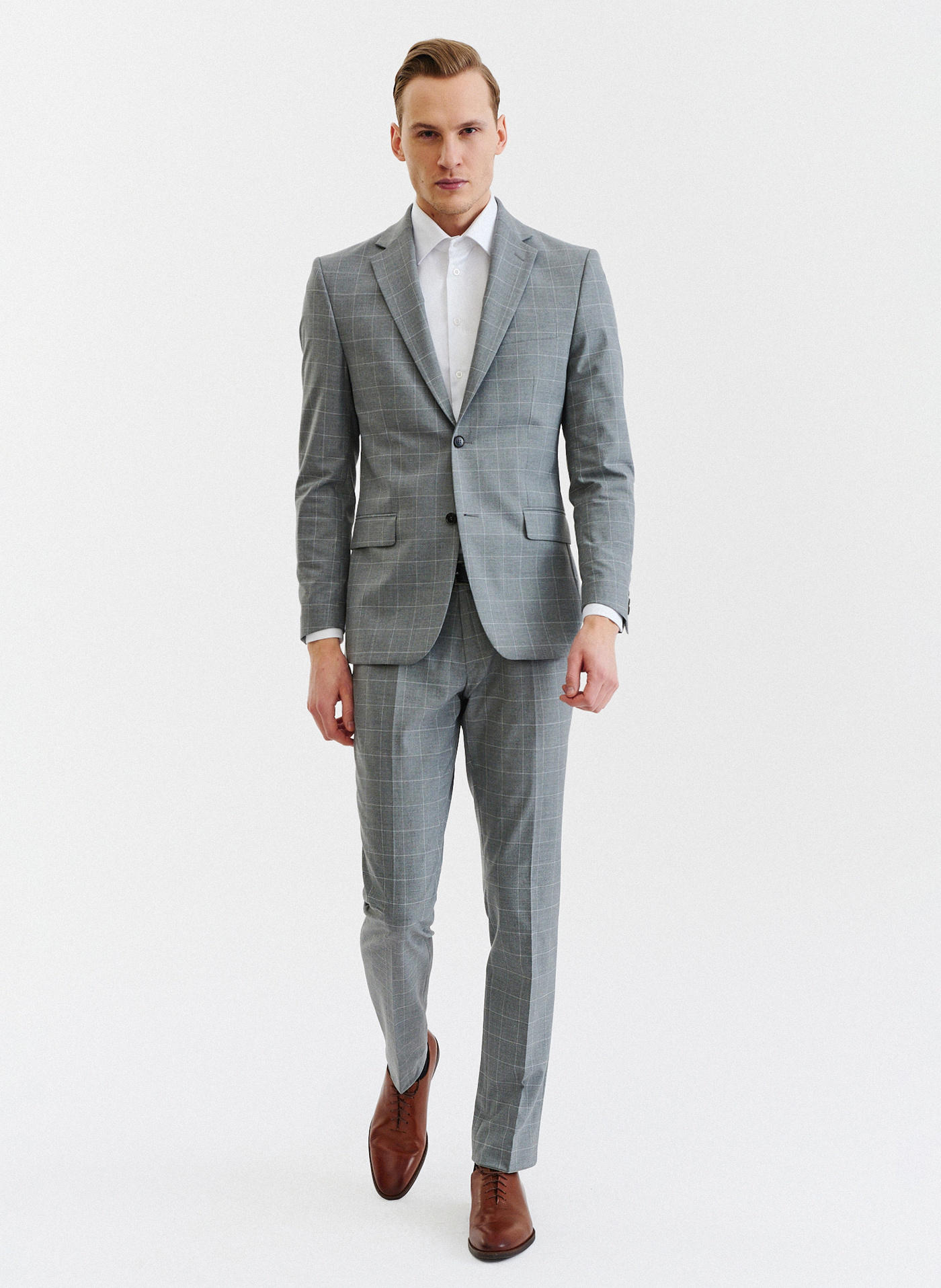 PAKO LORENTE – Szare spodnie garniturowe z wełną