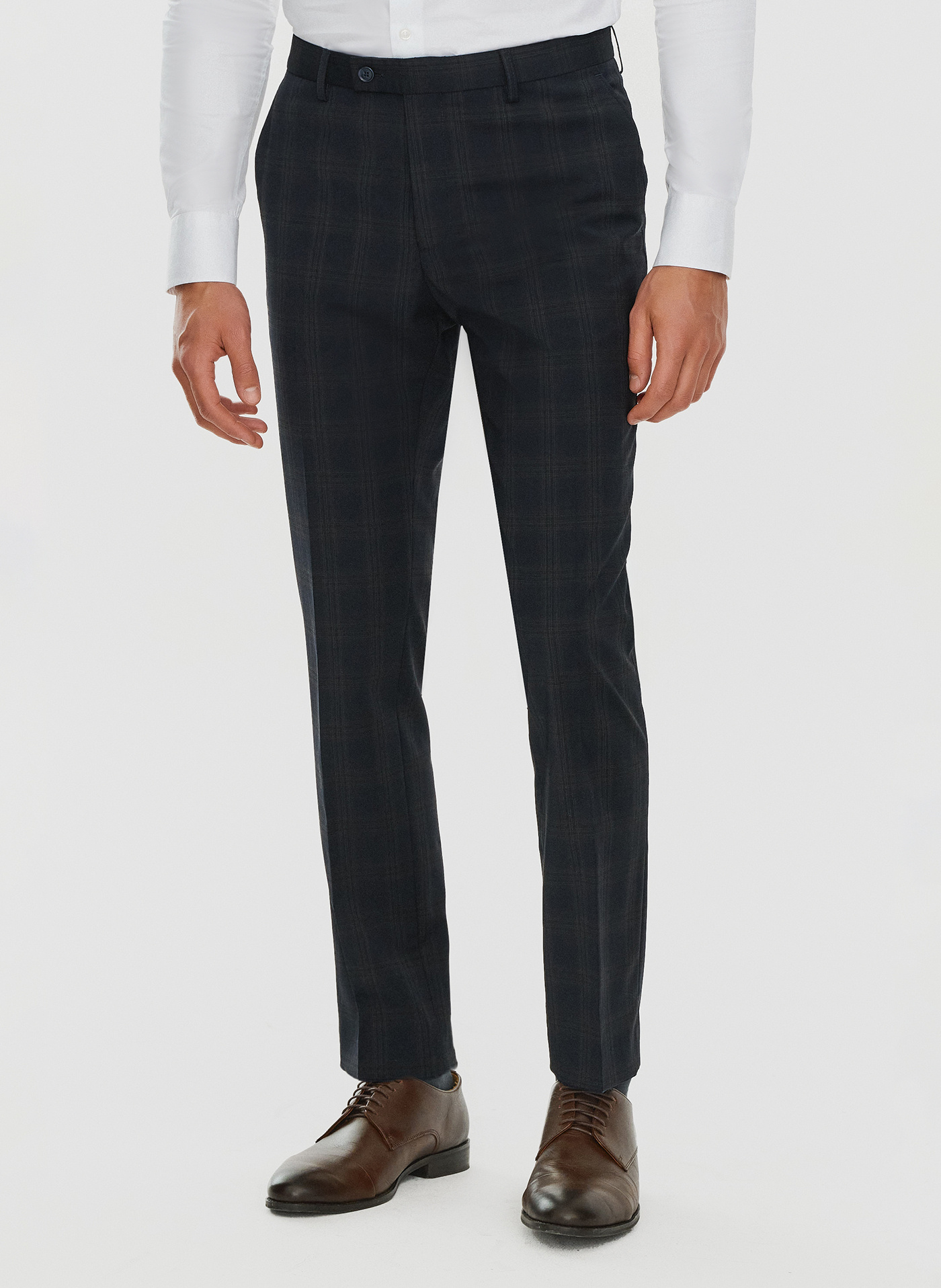 PAKO LORENTE – Męskie spodnie garniturowe w odcieniu granatowym