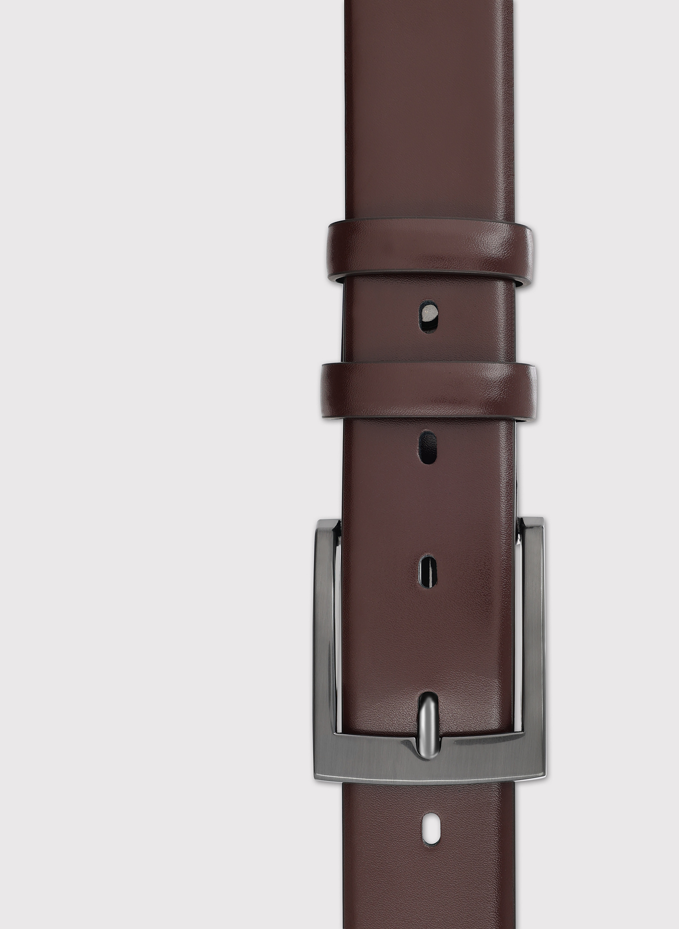 PAKO LORENTE - Ciemnobrązowy skórzany pasek męski