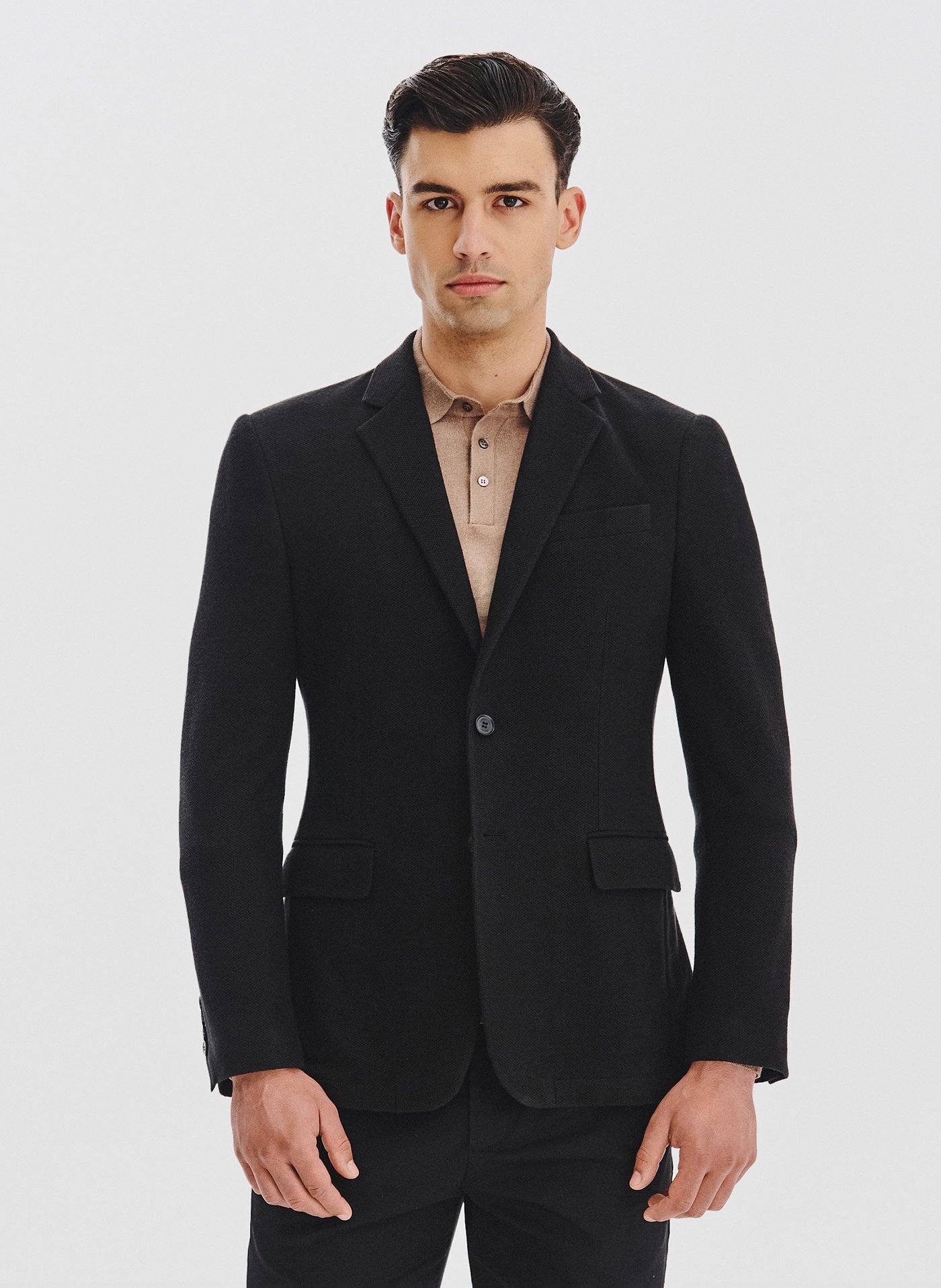 PAKO LORENTE - Czarna marynarka z dzianiny