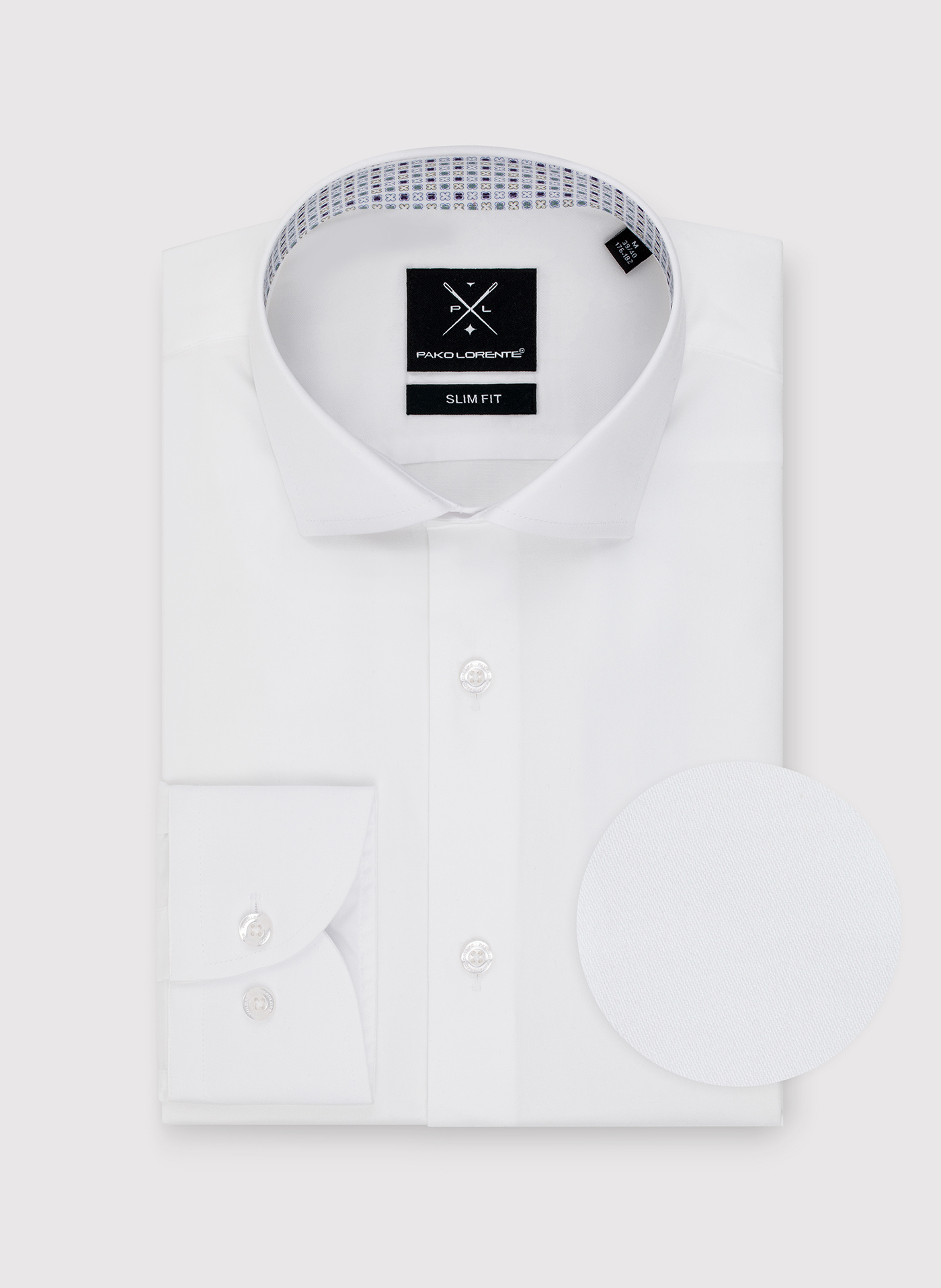 PAKO LORENTE – Biała koszula męska z kontrastowym wykończeniem