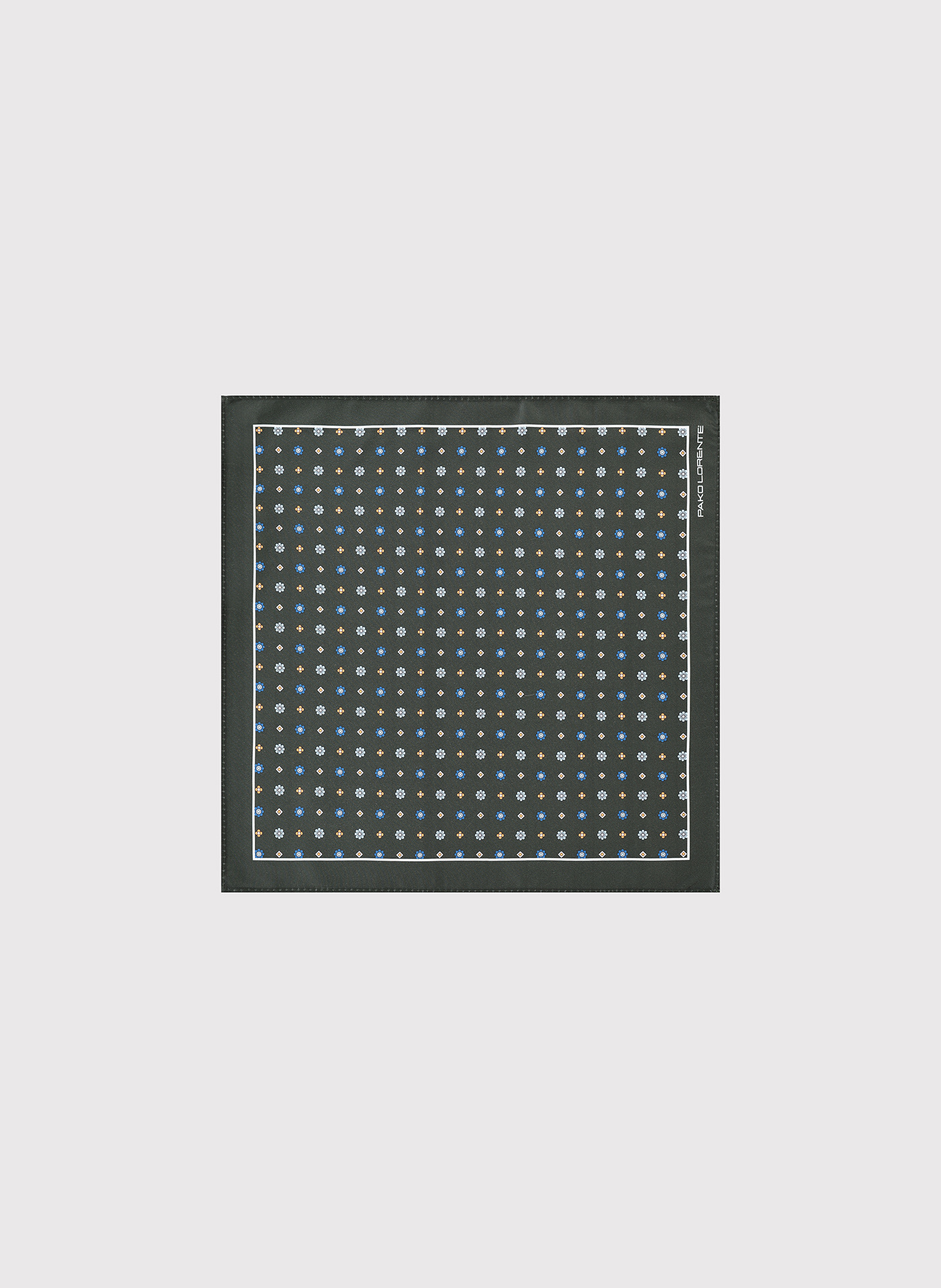 PAKO LORENTE - Ciemnozielona poszetka męska paisley