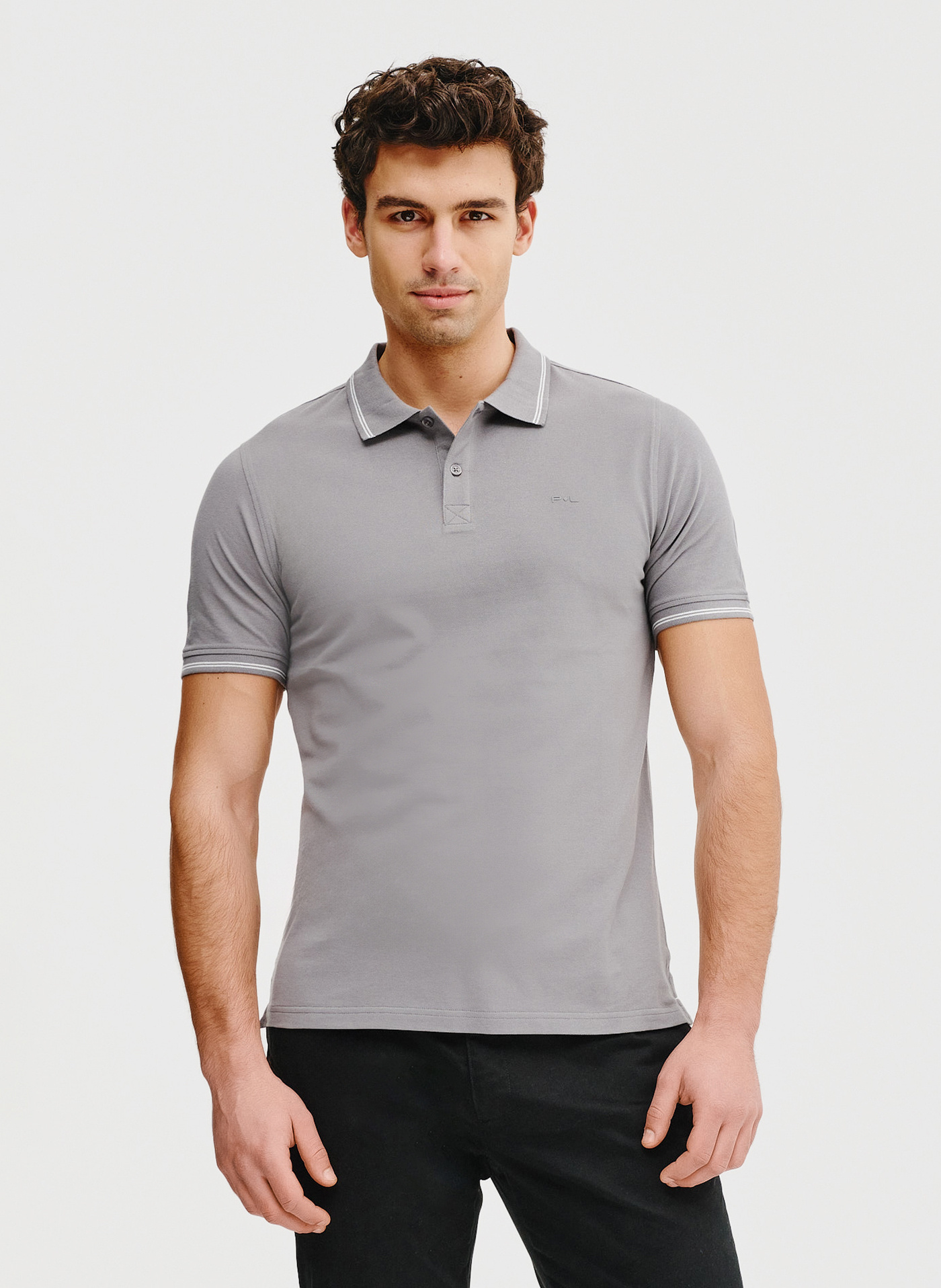 PAKO LORENTE – T-shirt polo w kolorze grafitowym