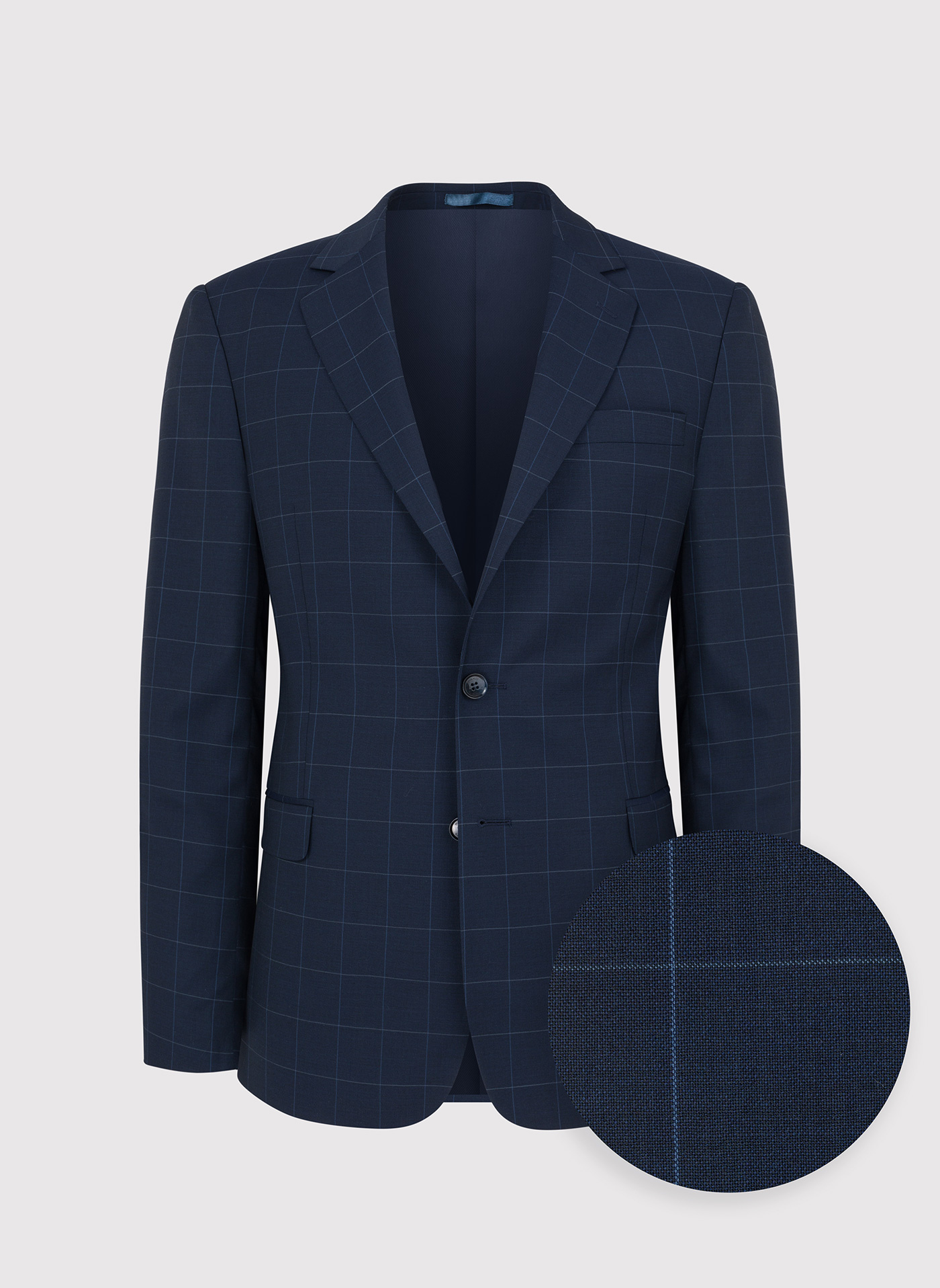 PAKO LORENTE – Granatowa marynarka garniturowa w delikatną kratę