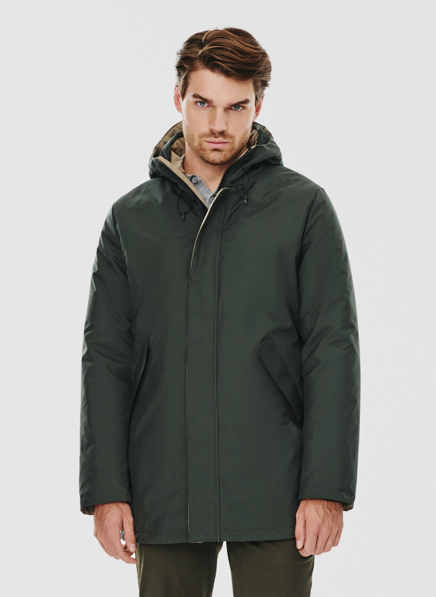 PAKO LORENTE – Zielona kurtka męska z kapturem