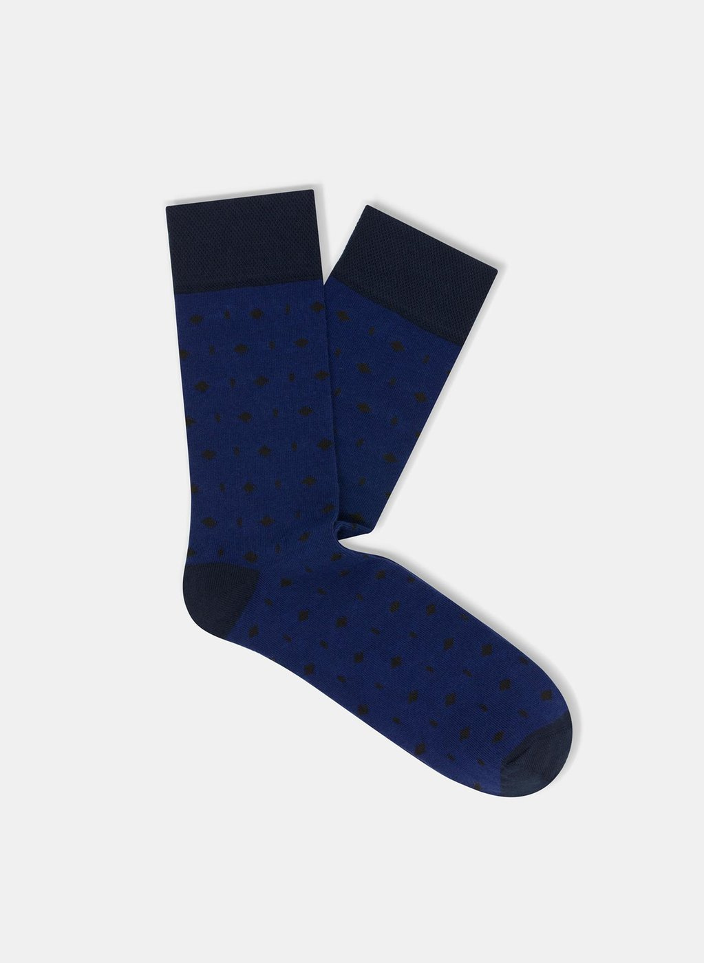 Niebieskie skarpetki w granatowe wzorki P000B-SX-511-N