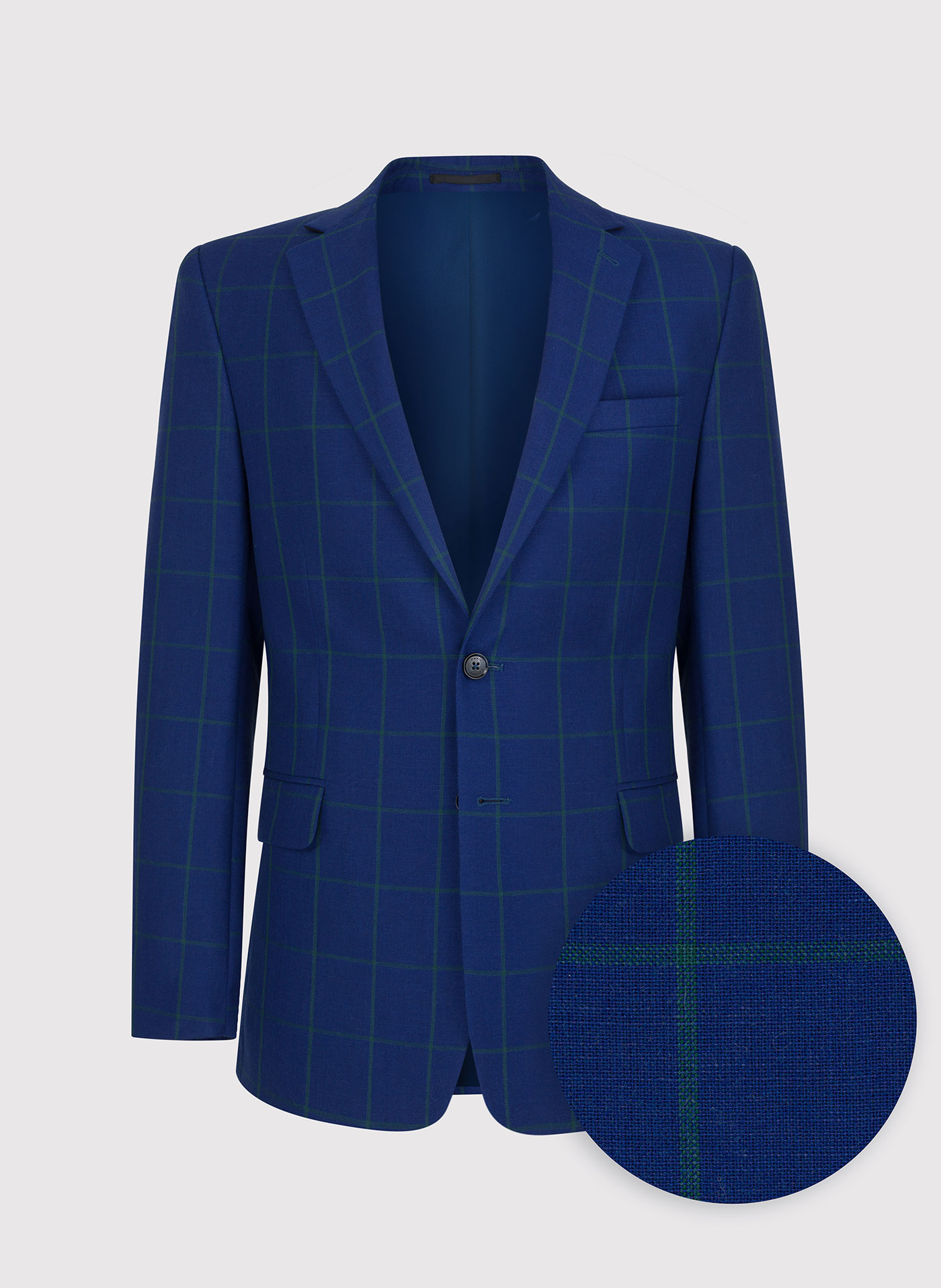 PAKO LORENTE – Granatowa casualowa marynarka męska w zieloną kratę