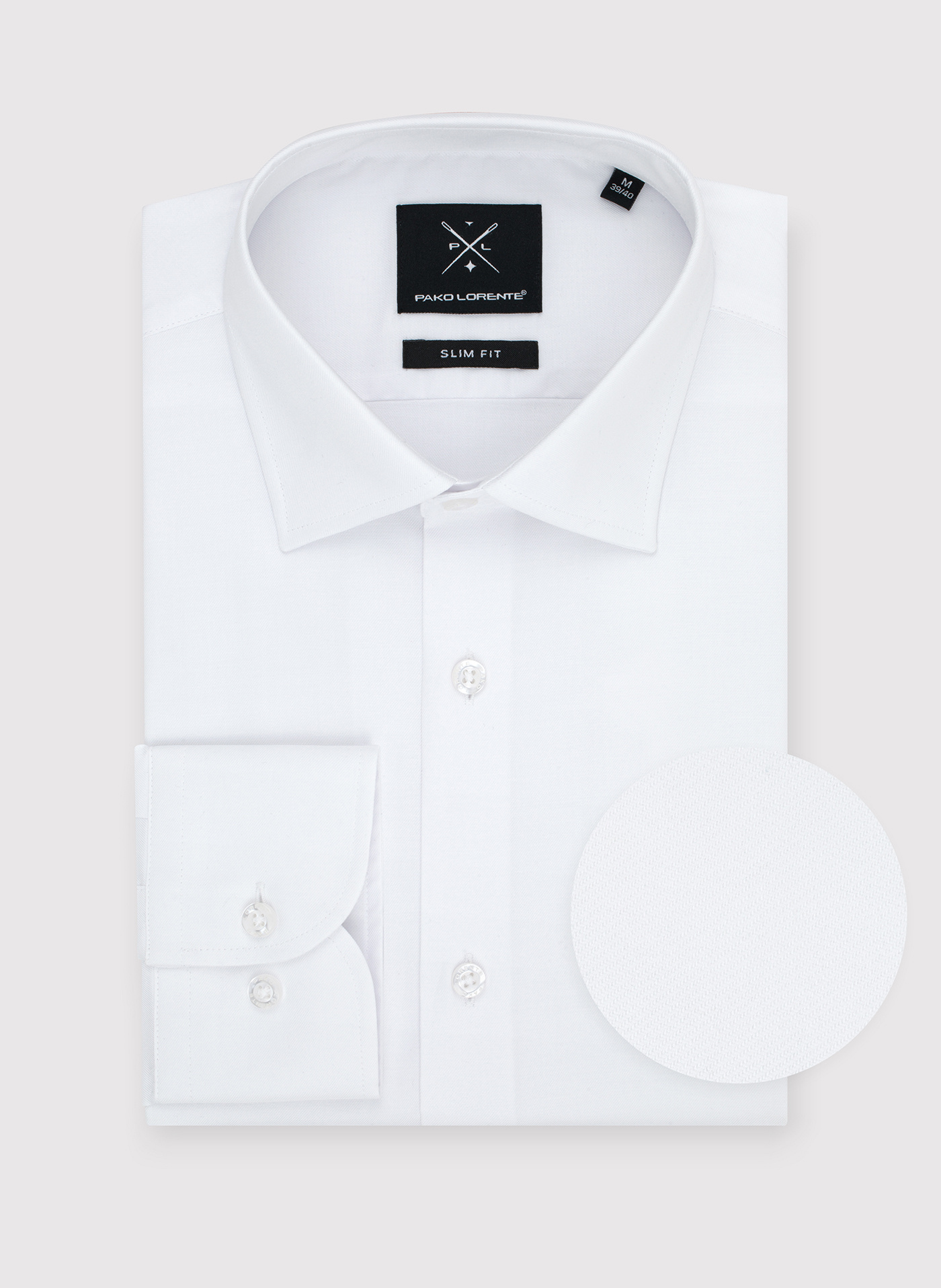 PAKO LORENTE – Biała bawełniana koszula męska