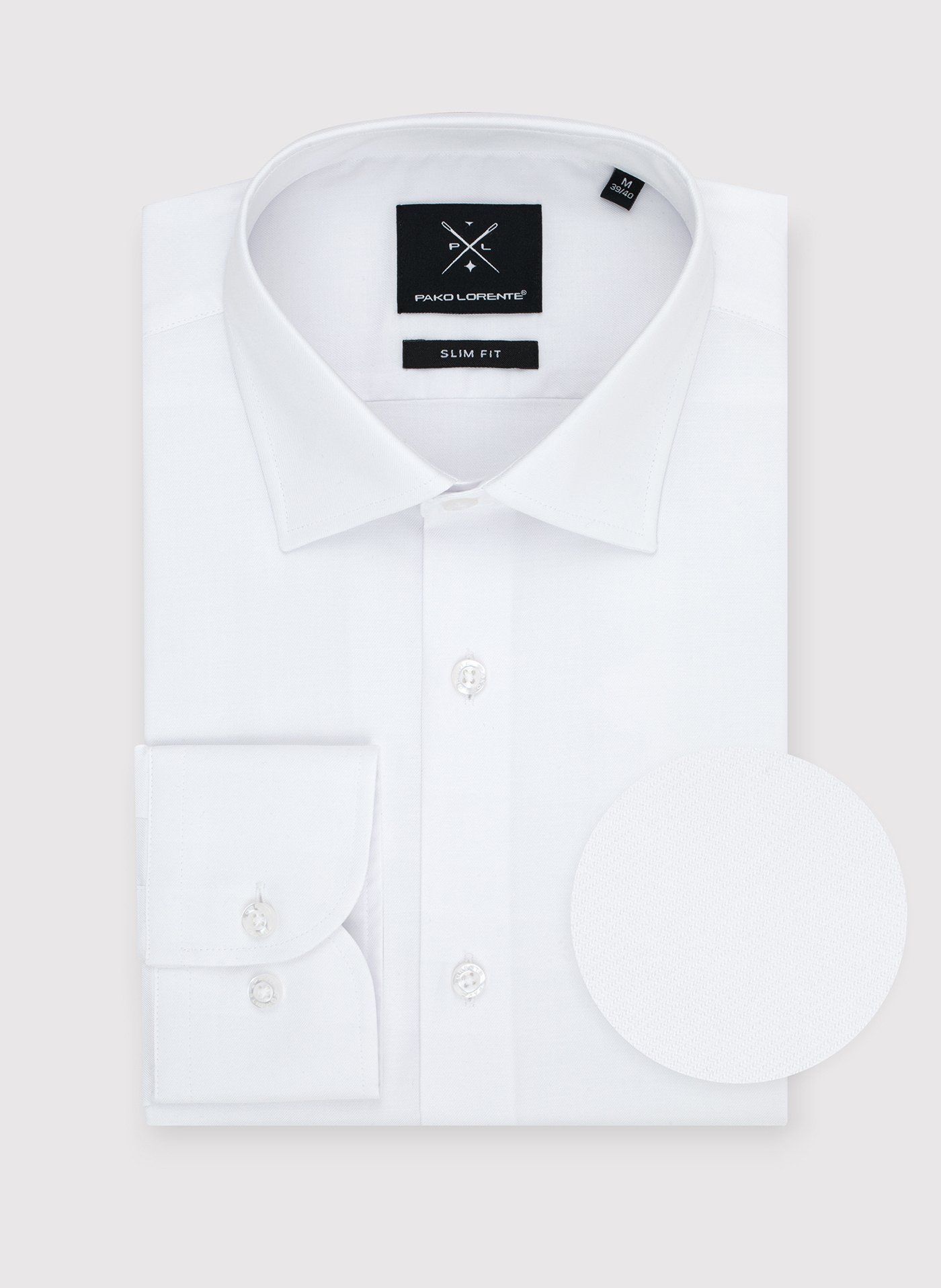 PAKO LORENTE – Biała bawełniana koszula męska
