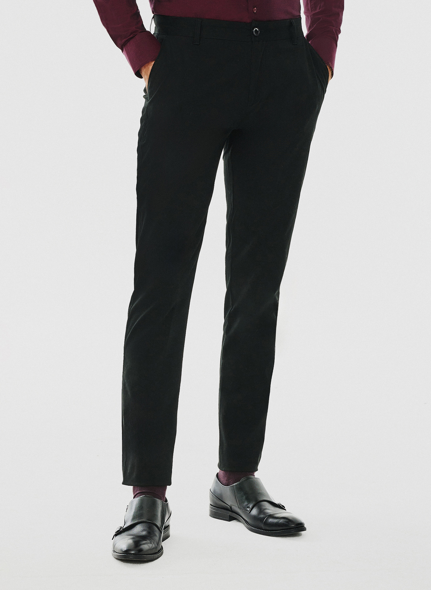 PAKO LORENTE – Gładkie spodnie męskie w kolorze czarnym