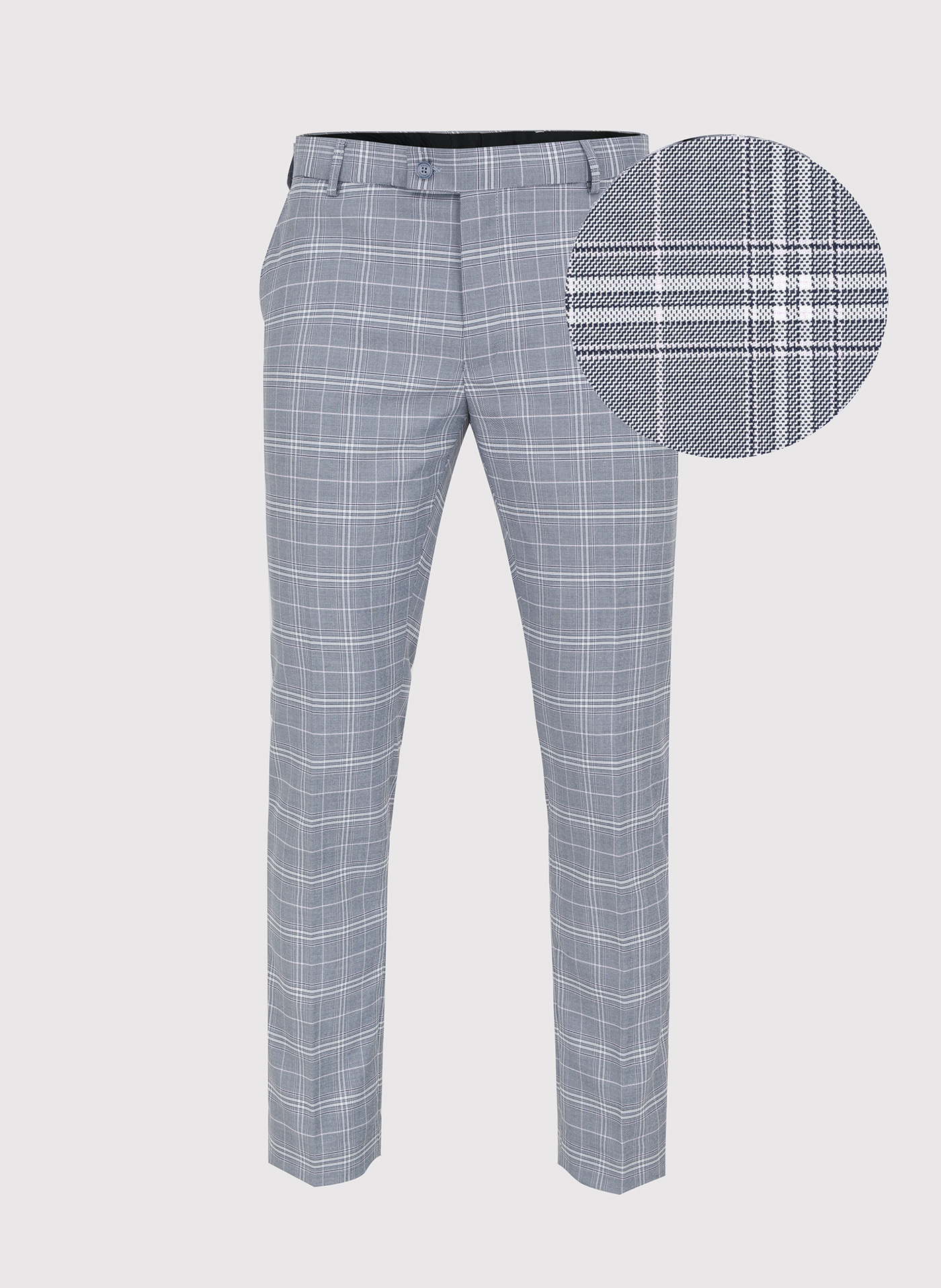 PAKO LORENTE – Szare spodnie garniturowe w kratkę P22SF-6G-005-N-S