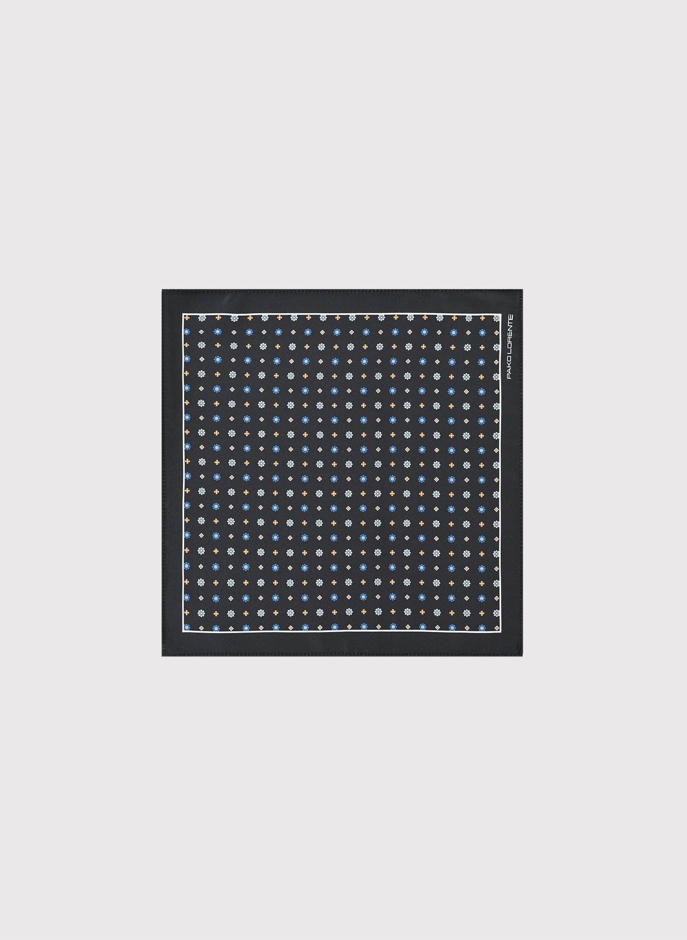 PAKO LORENTE - Czarna poszetka męska paisley