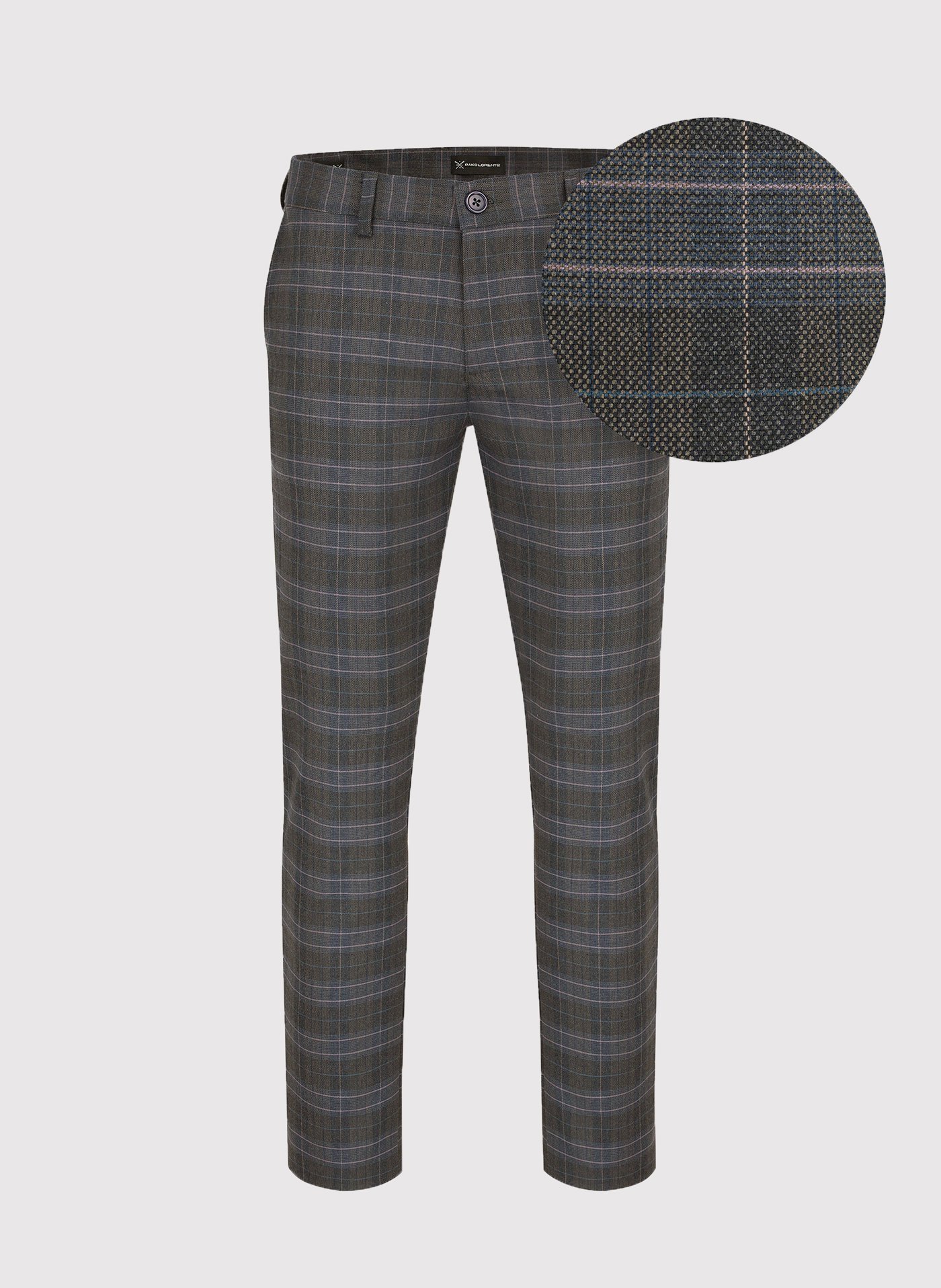 PAKO LORENTE – Casualowe męskie spodnie w kratę P22WF-WX-002-G-0