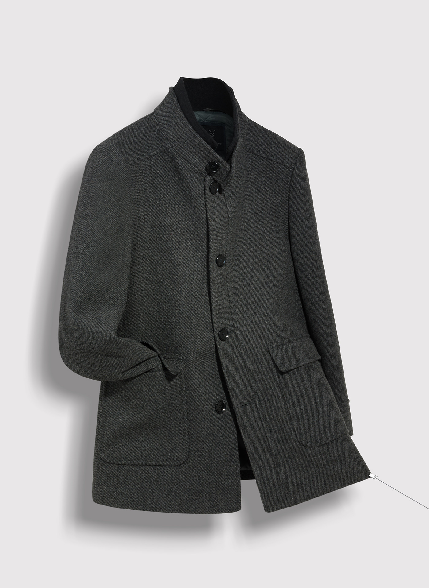 PAKO LORENTE – Szary płaszcz zapinany na guziki