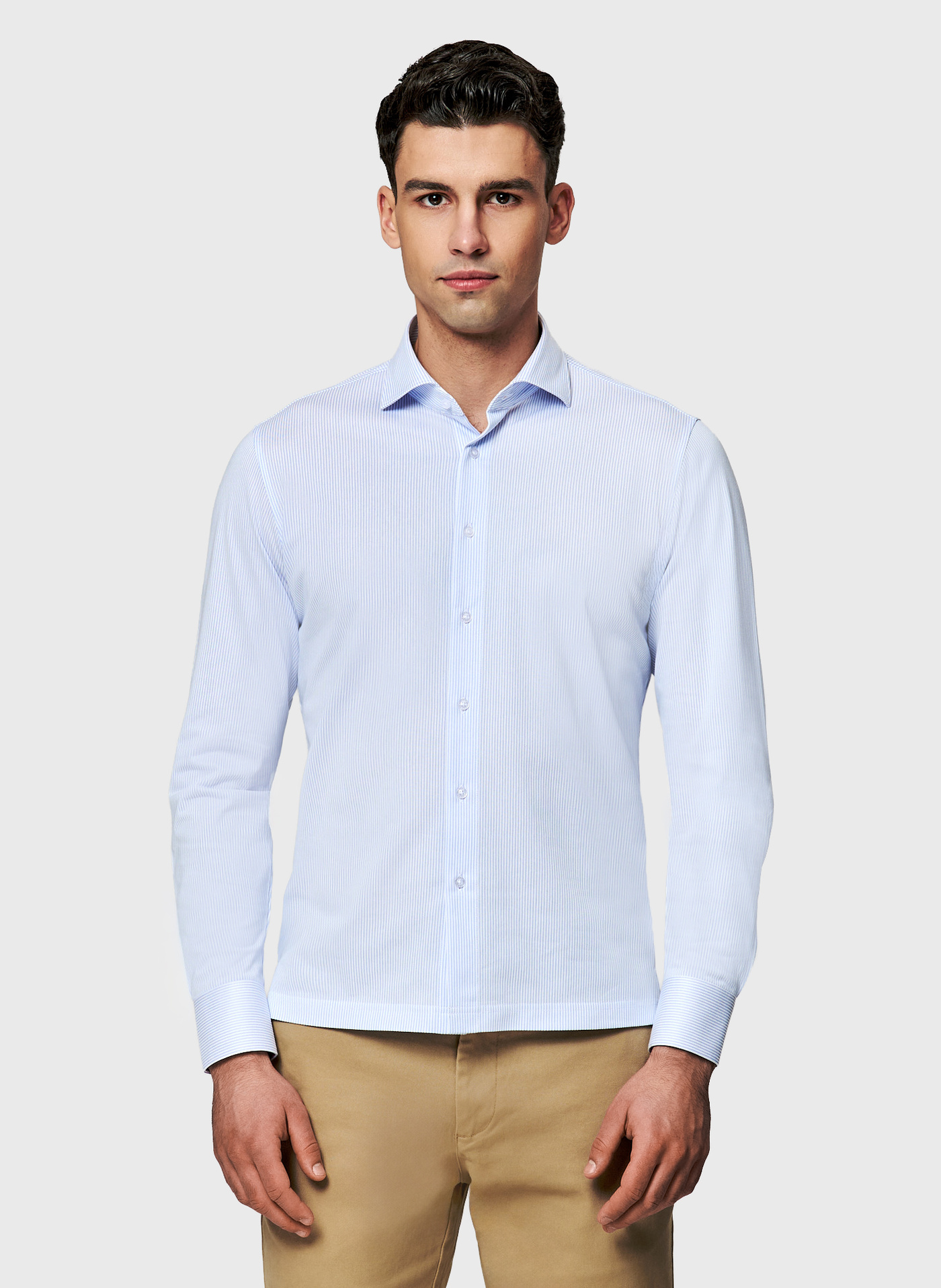 PAKO LORENTE - Błękitna koszula w drobny prążek