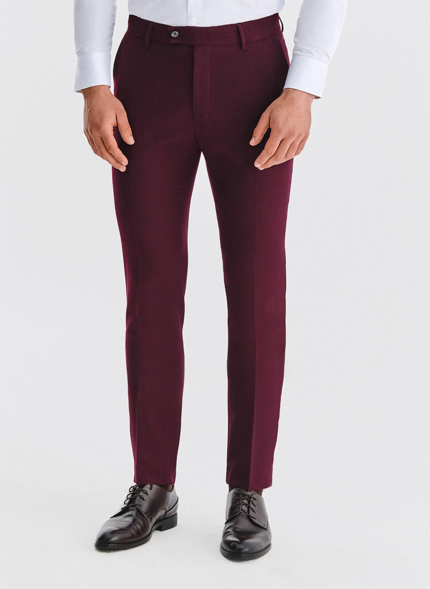 PAKO LORENTE – Bordowe spodnie garniturowe