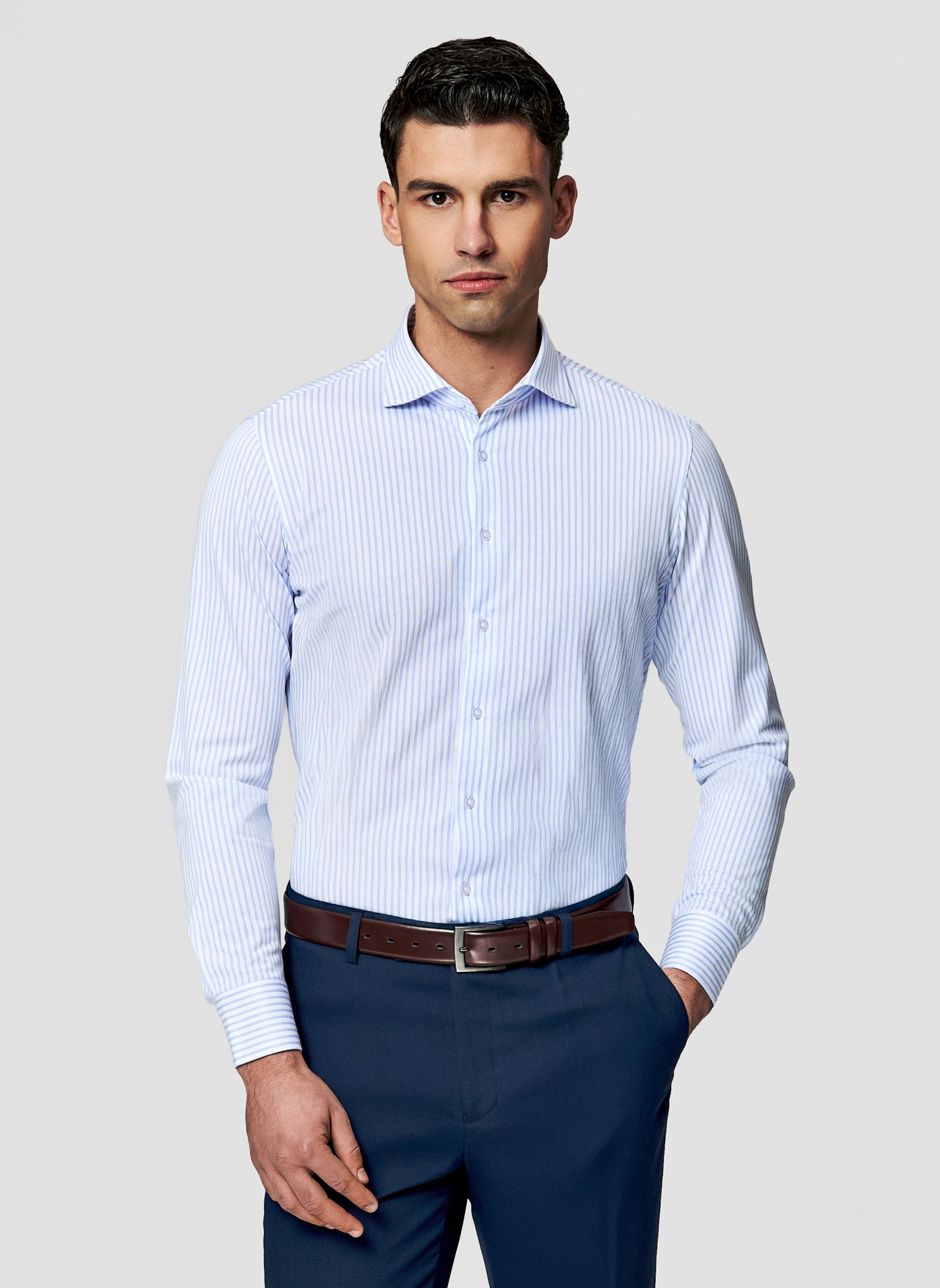 PAKO LORENTE - Błękitna koszula w prążek