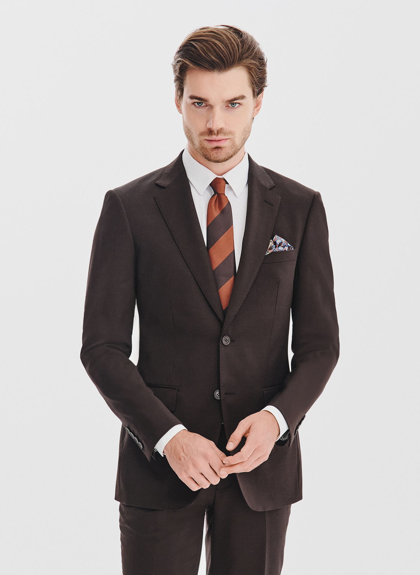 PAKO LORENTE – Brązowa marynarka garniturowa