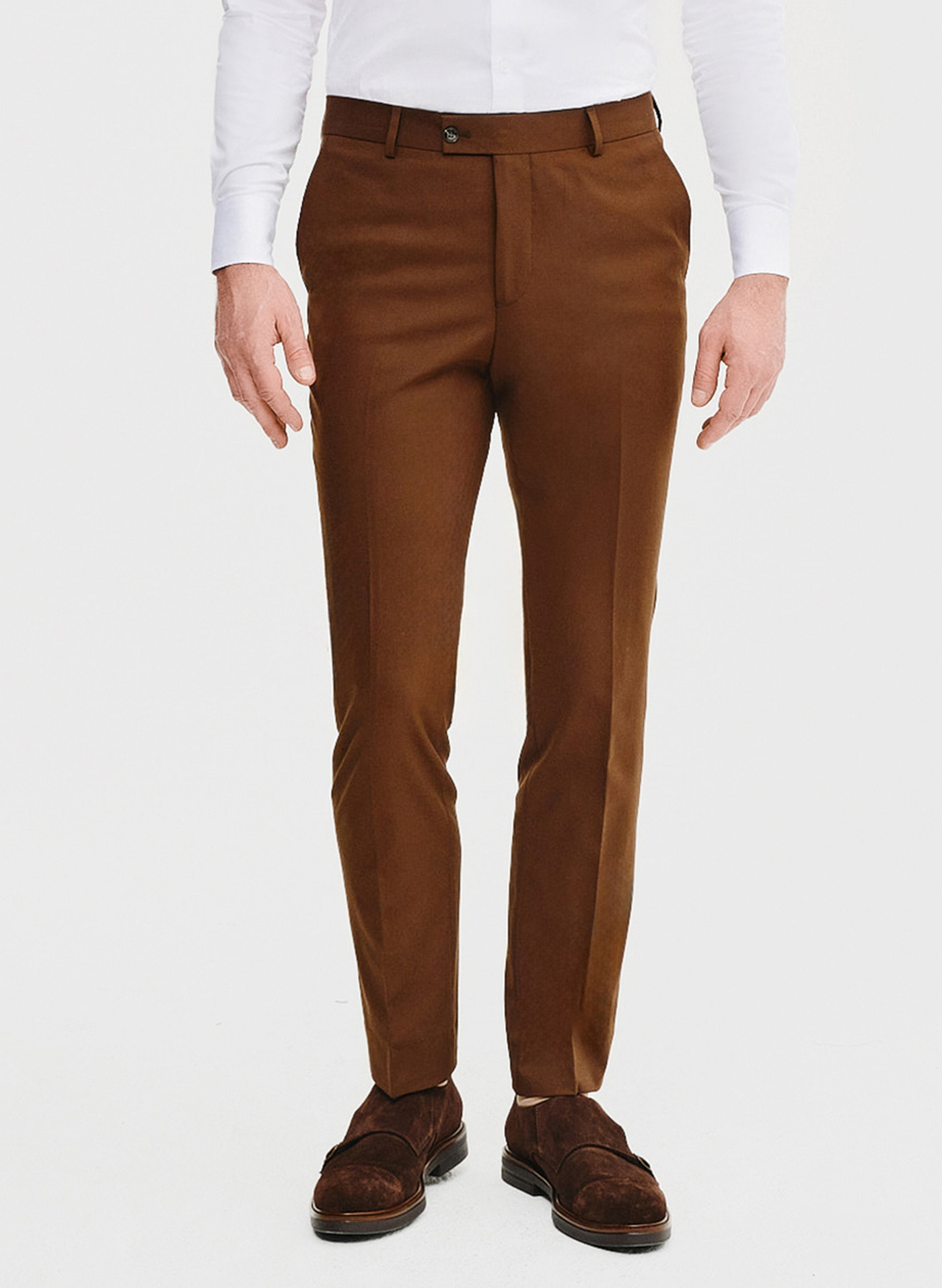 PAKO LORENTE – Brązowe spodnie ganiturowe