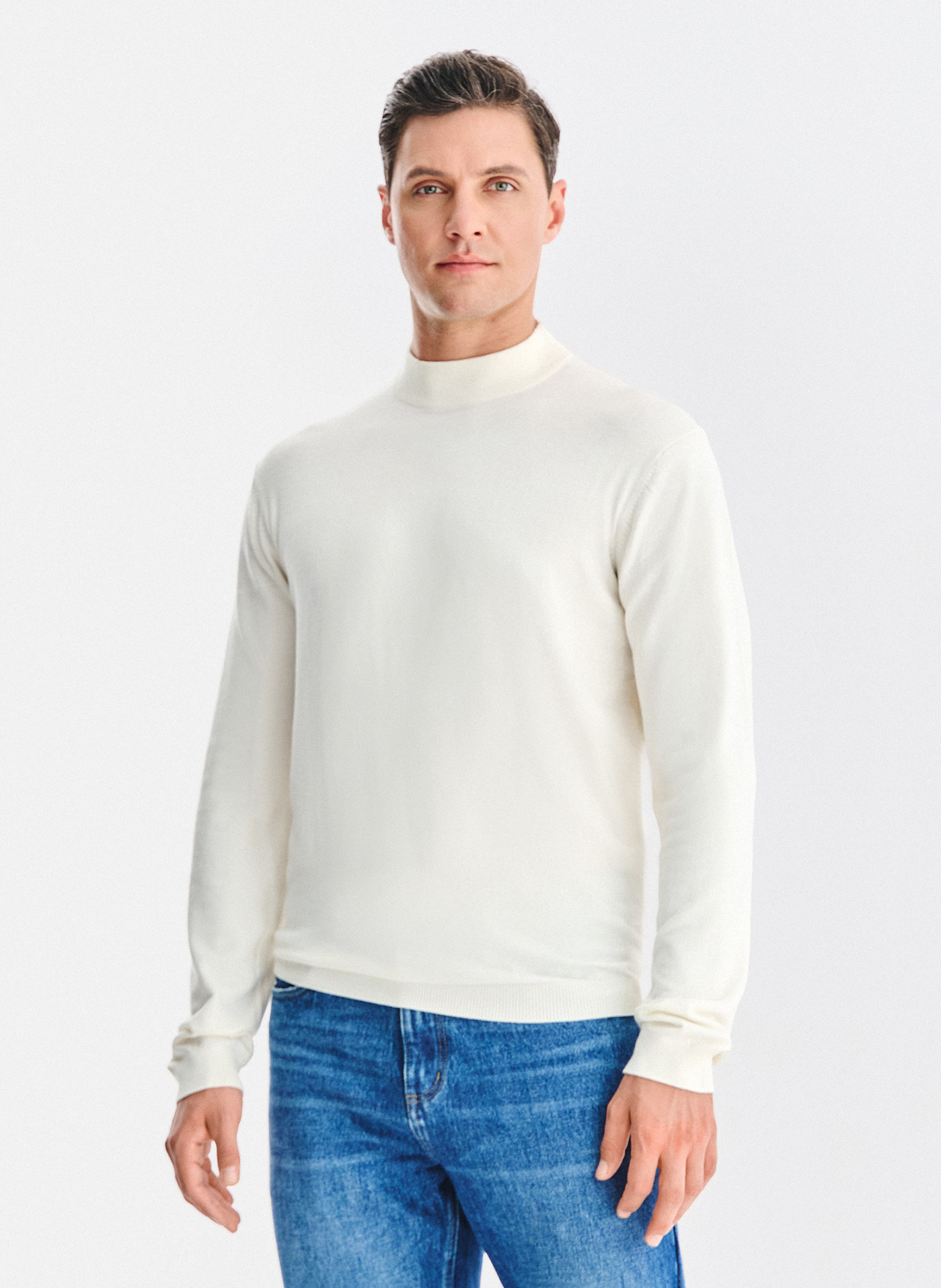 PAKO LORENTE - Półgolf męski w białym kolorze