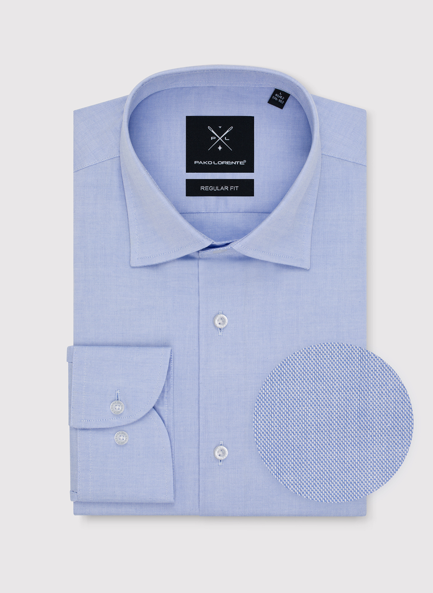 PAKO LORENTE – Niebieska koszula męska z długim rękawem