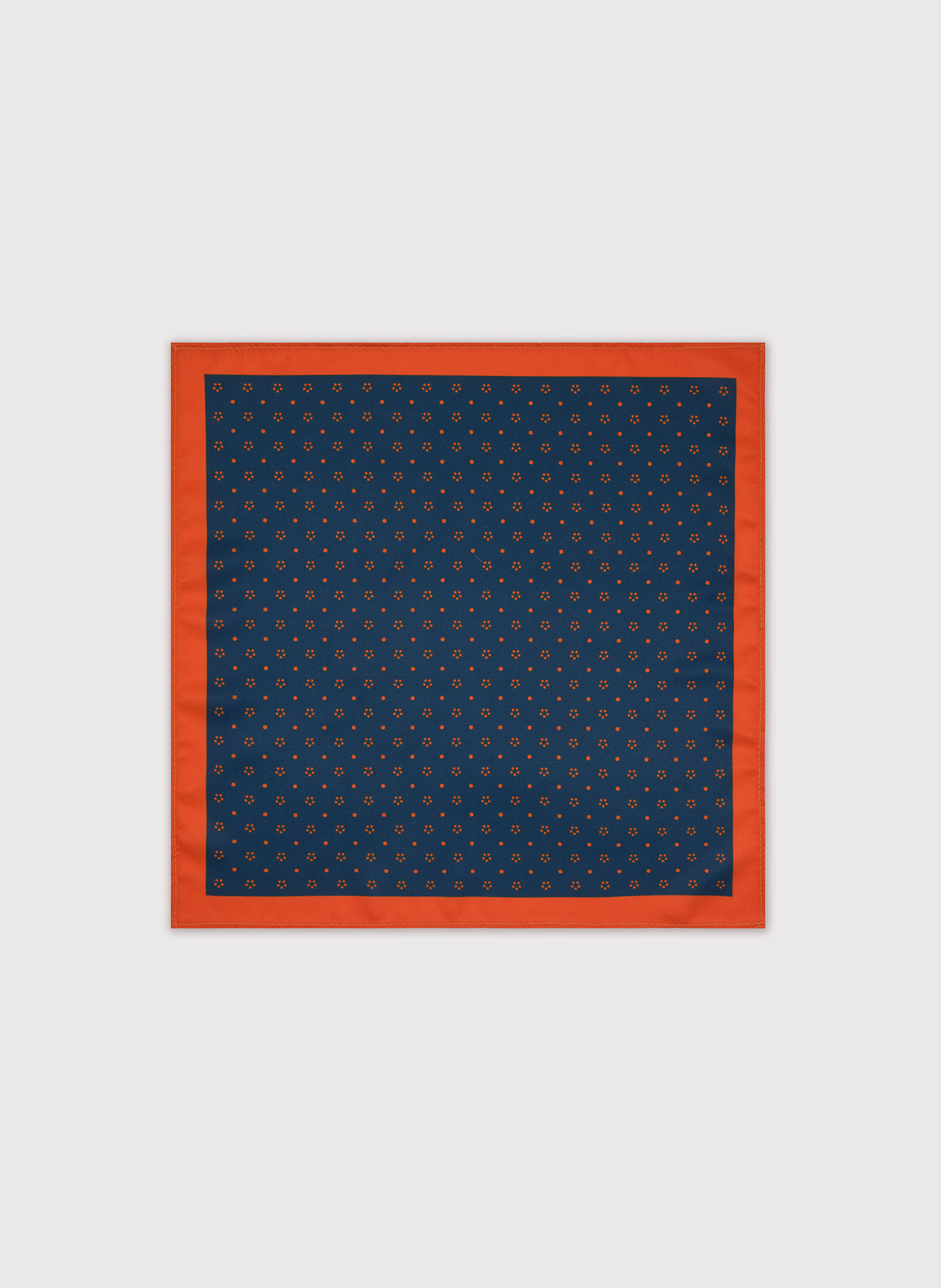 PAKO LORENTE – Granatowo-pomarańczowa wzorzysta poszetka