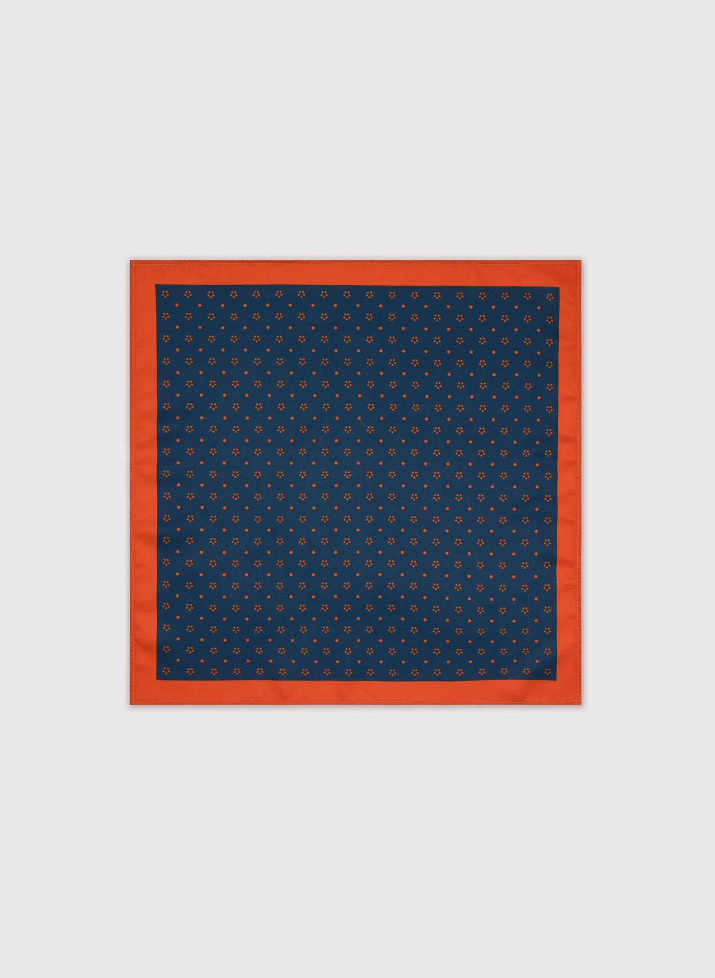PAKO LORENTE – Granatowo-pomarańczowa wzorzysta poszetka