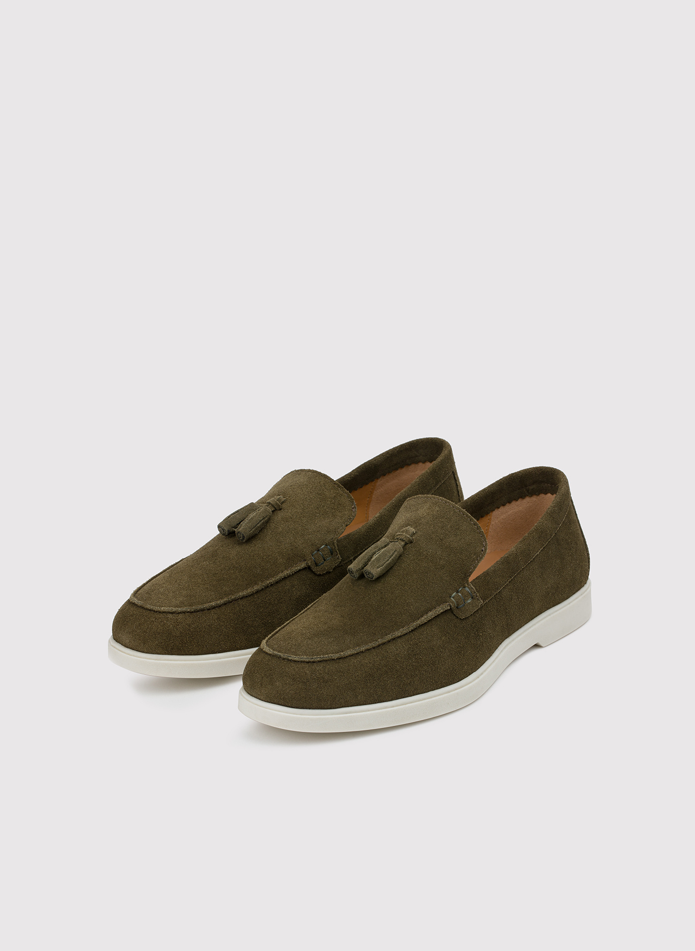 PAKO LORENTE - Zielone mokasyny męskie z frędzlami