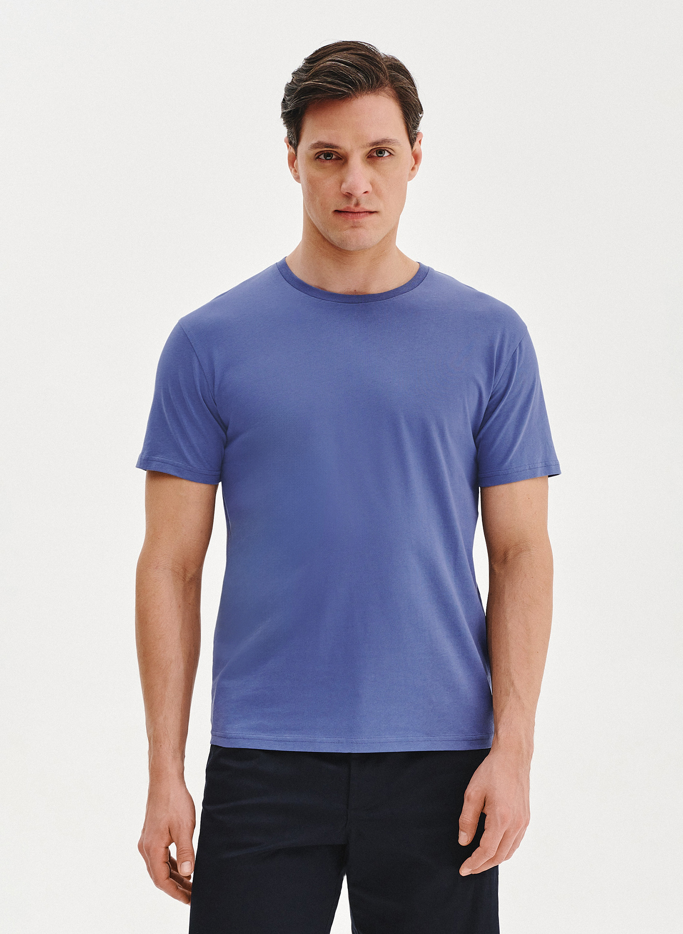 PAKO LORENTE – Bawełniany granatowy t-shirt