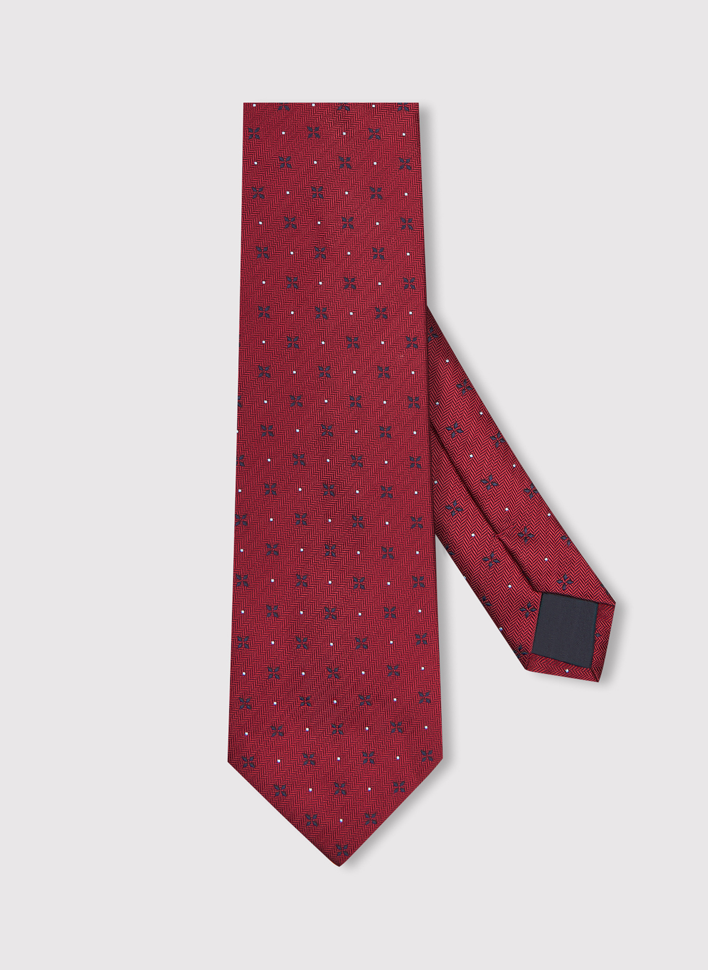 PAKO LORENTE - Czerwony krawat męski w mikrowzór