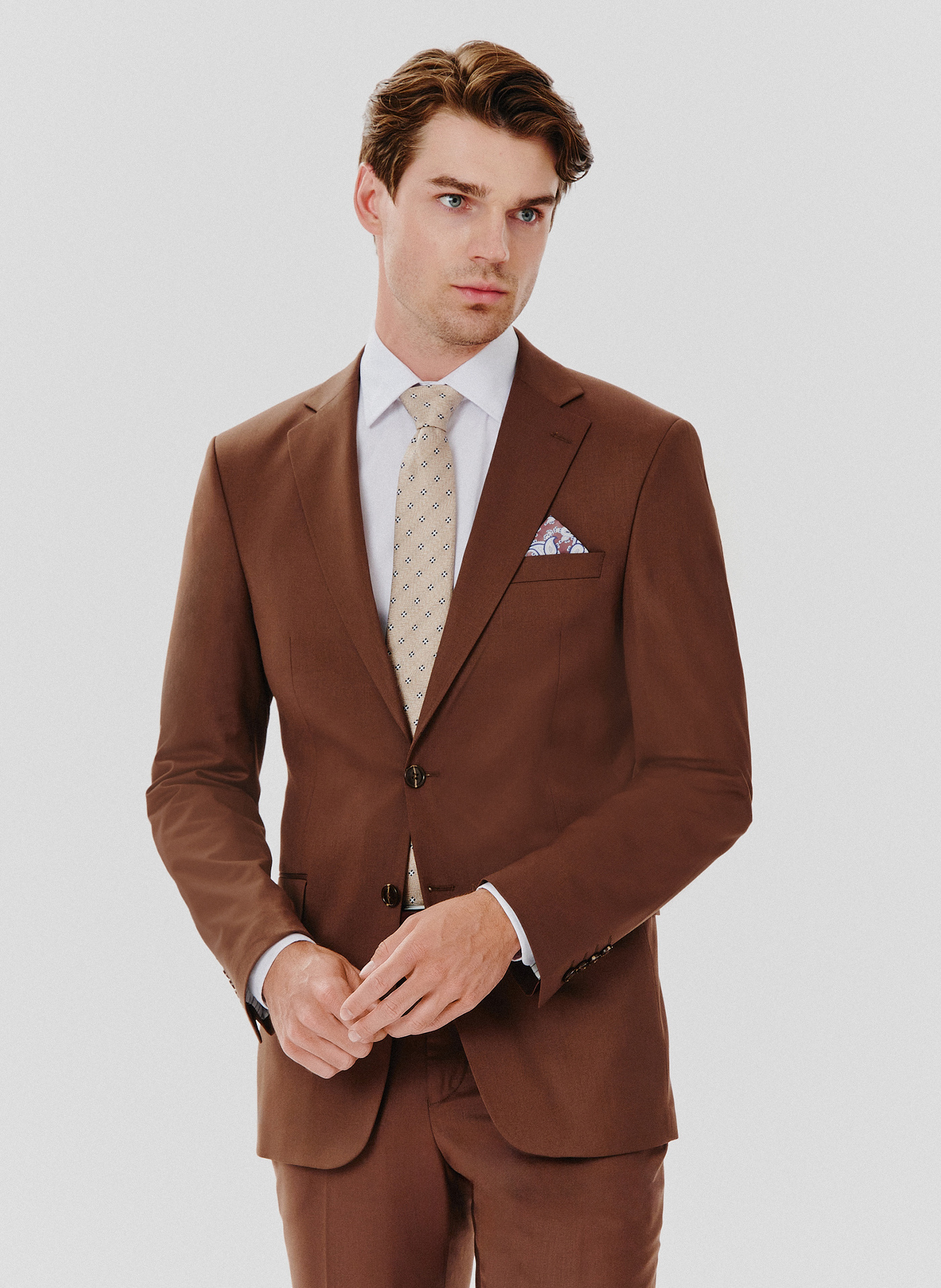PAKO LORENTE – Brązowa marynarka garniturowa