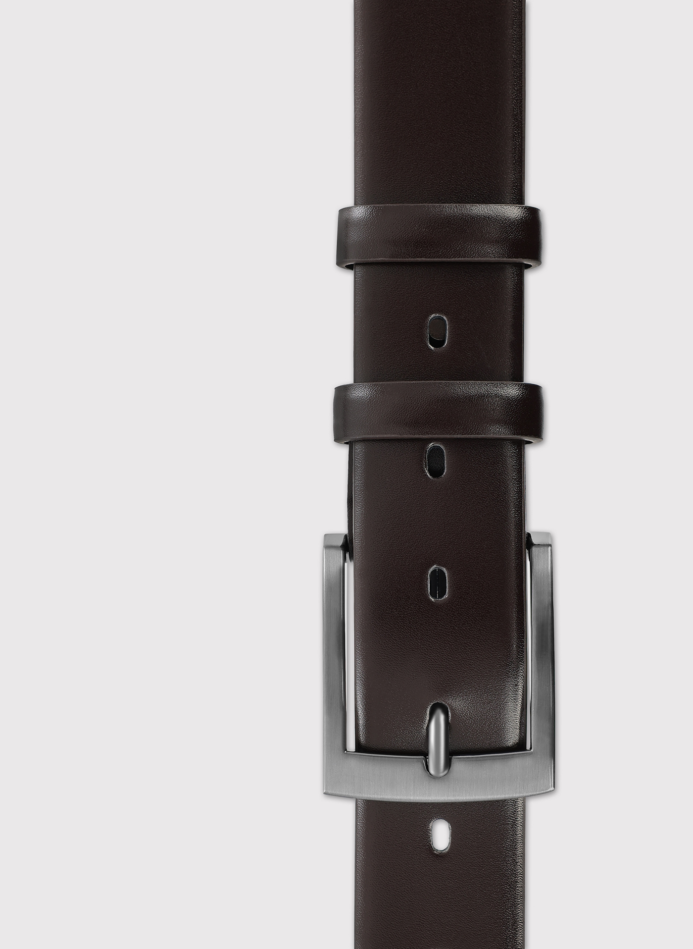 PAKO LORENTE – Ciemnobordowy skórzany pasek męski