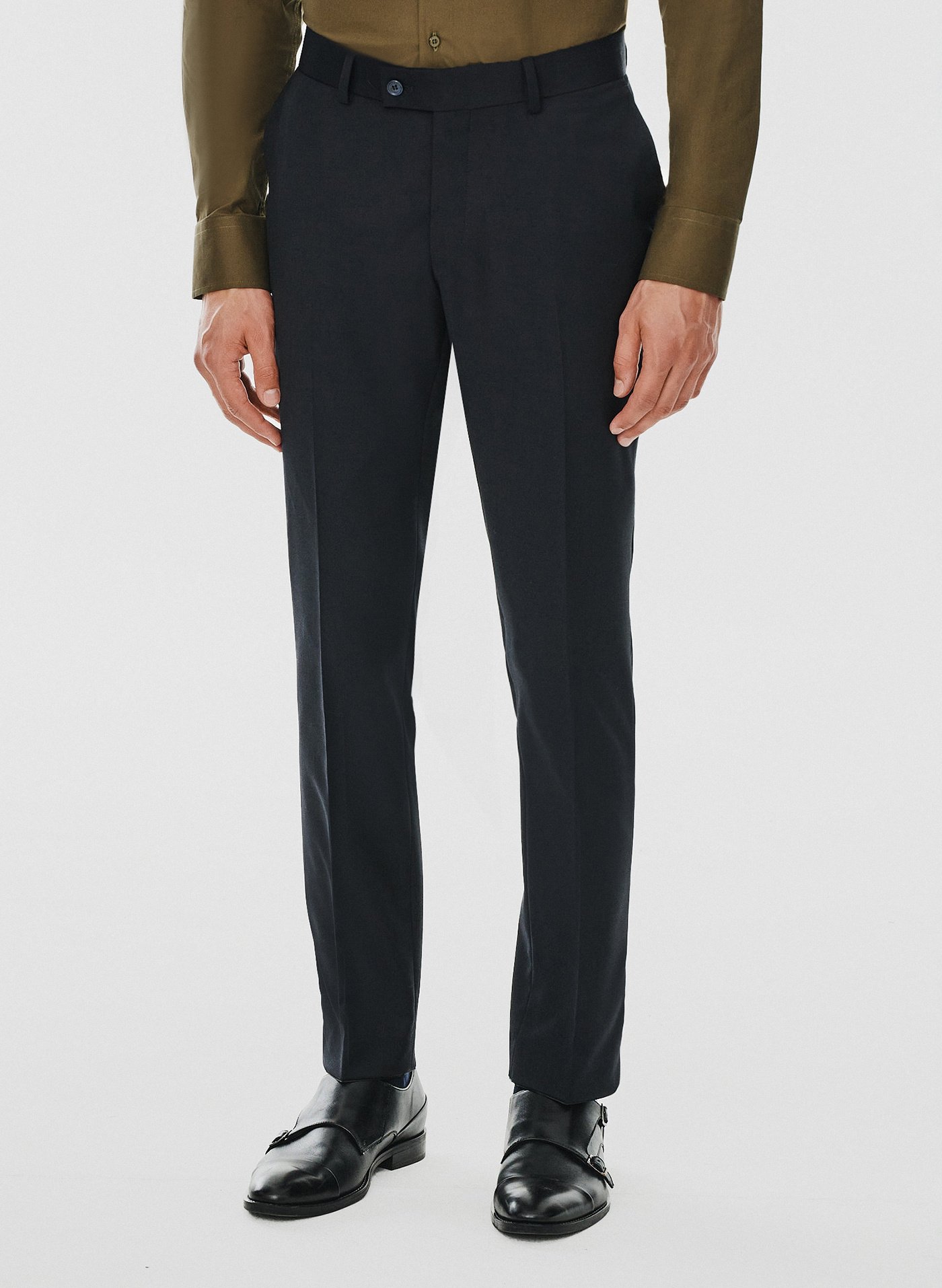 PAKO LORENTE – Spodnie garniturowe w kolorze granatowym