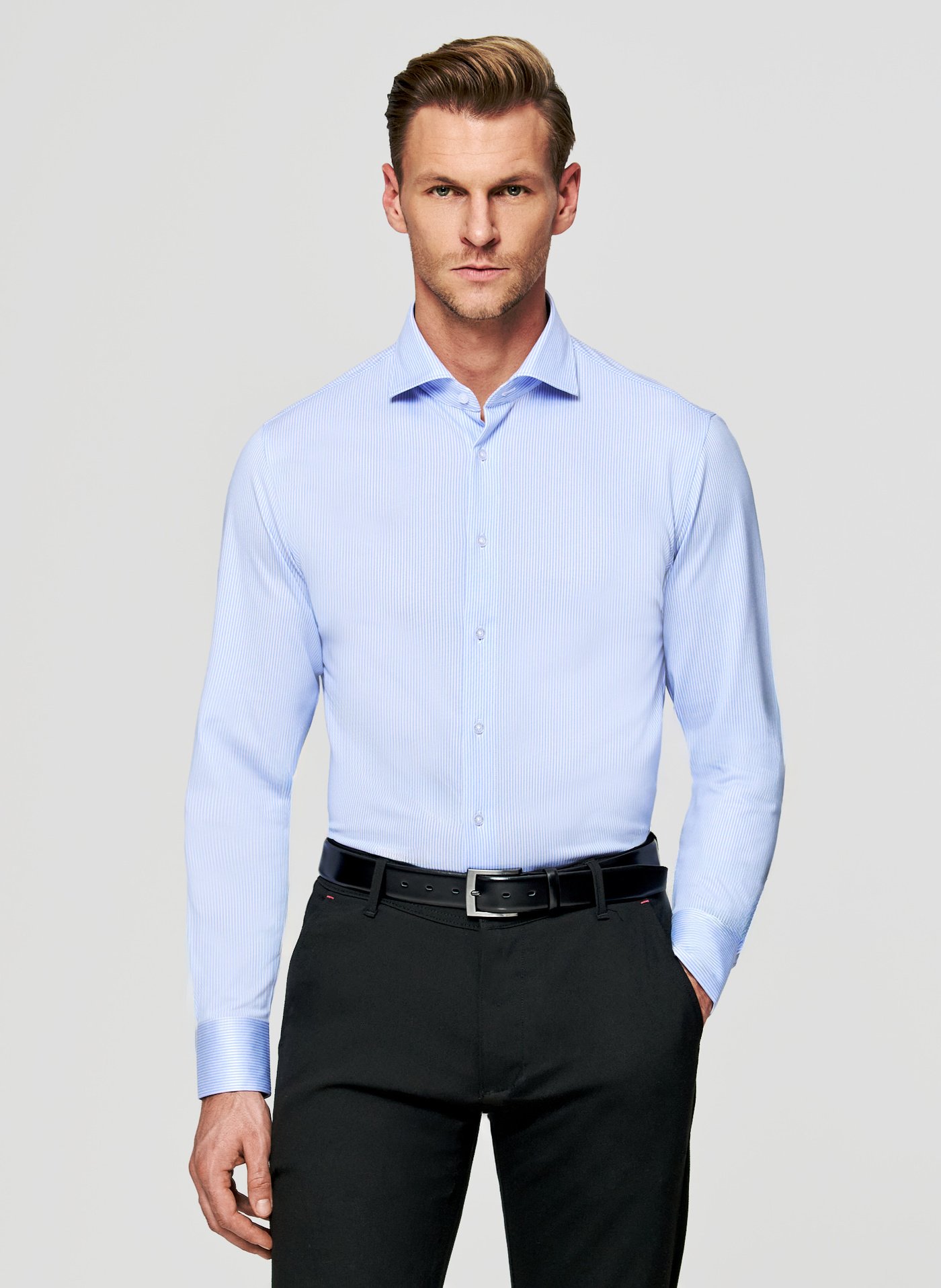 PAKO LORENTE - Niebieska koszula w prążek