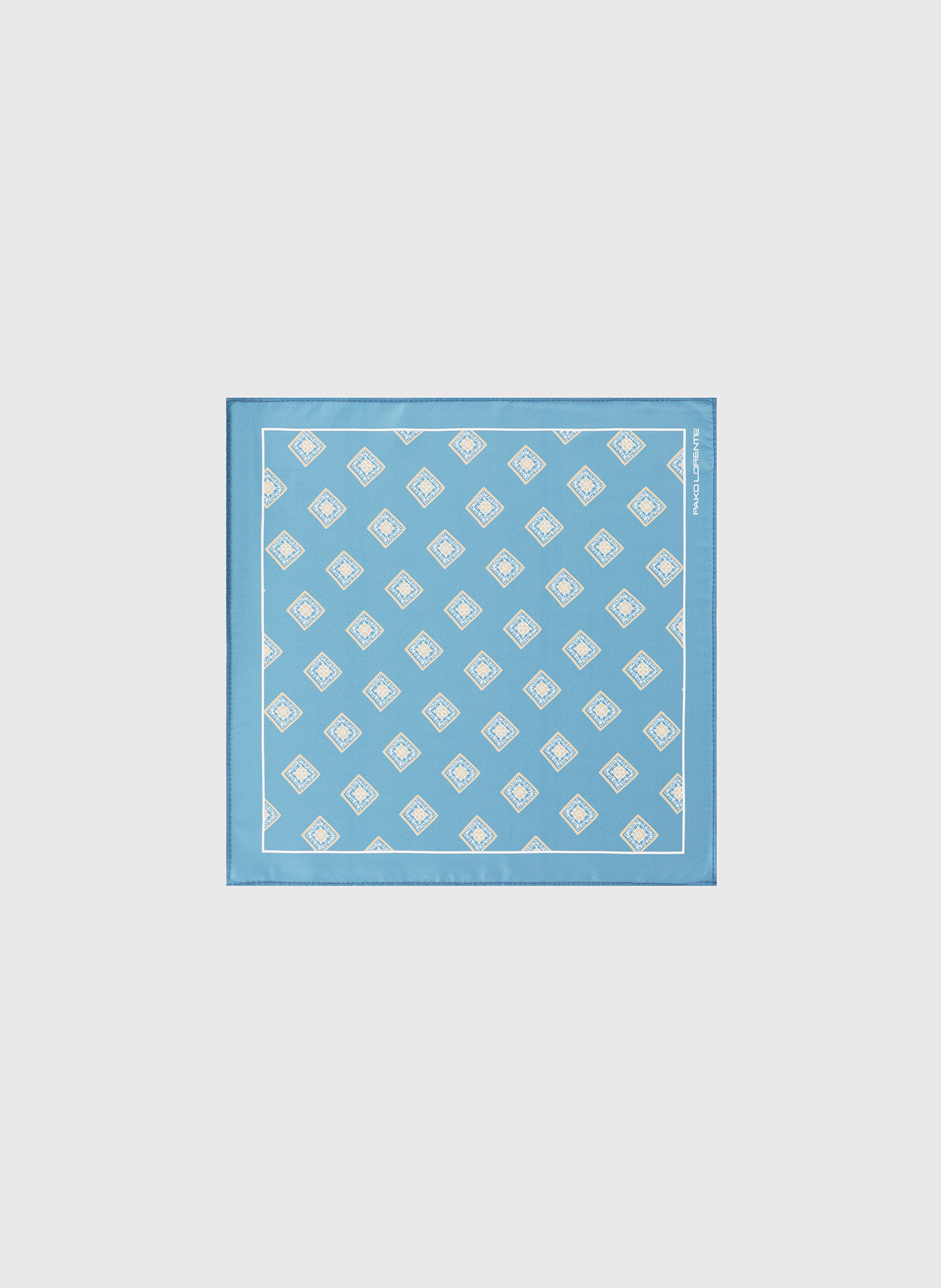 PAKO LORENTE - Niebieska poszetka męska w romby