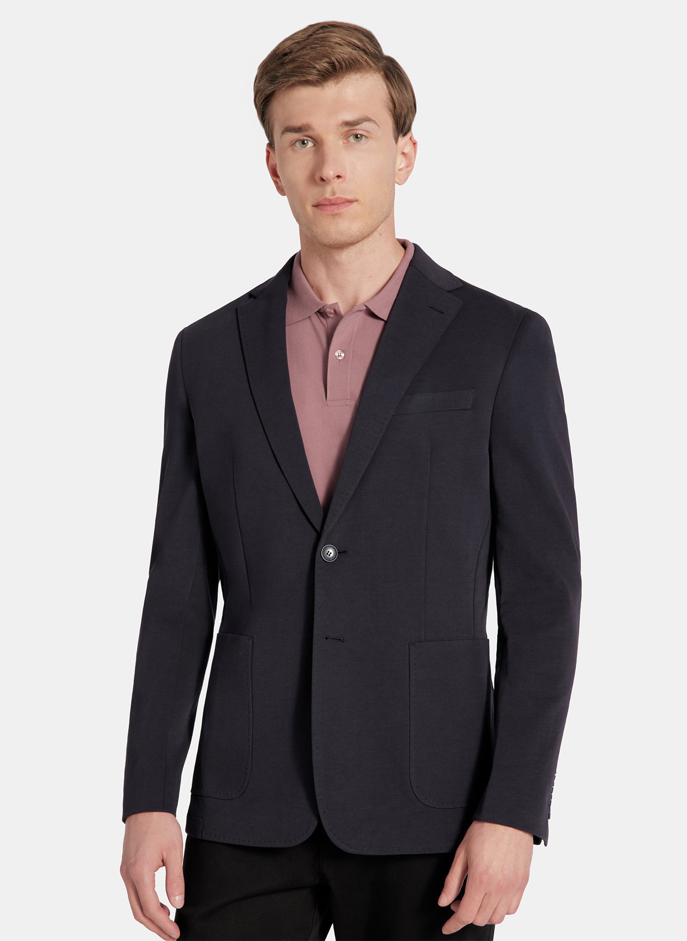 PAKO LORENTE - Granatowa dzianinowa marynarka męska