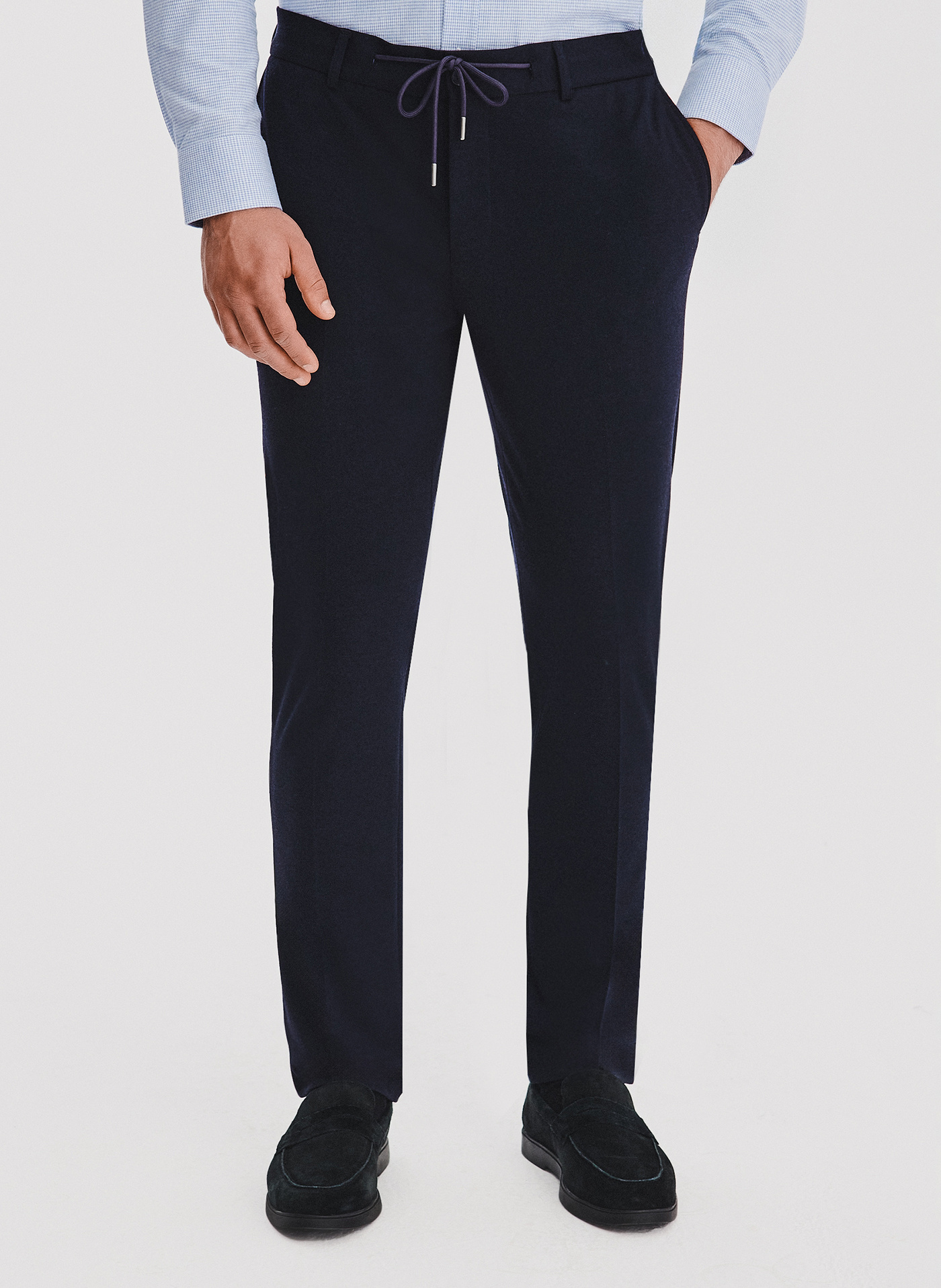 PAKO LORENTE – Granatowe spodnie męskie z wełną