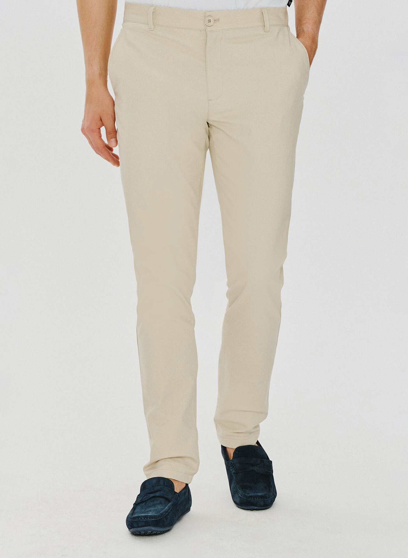 PAKO LORENTE – Beżowe gładkie spodnie męskie P24SF-WX-003-E-0 - Pako Lorente