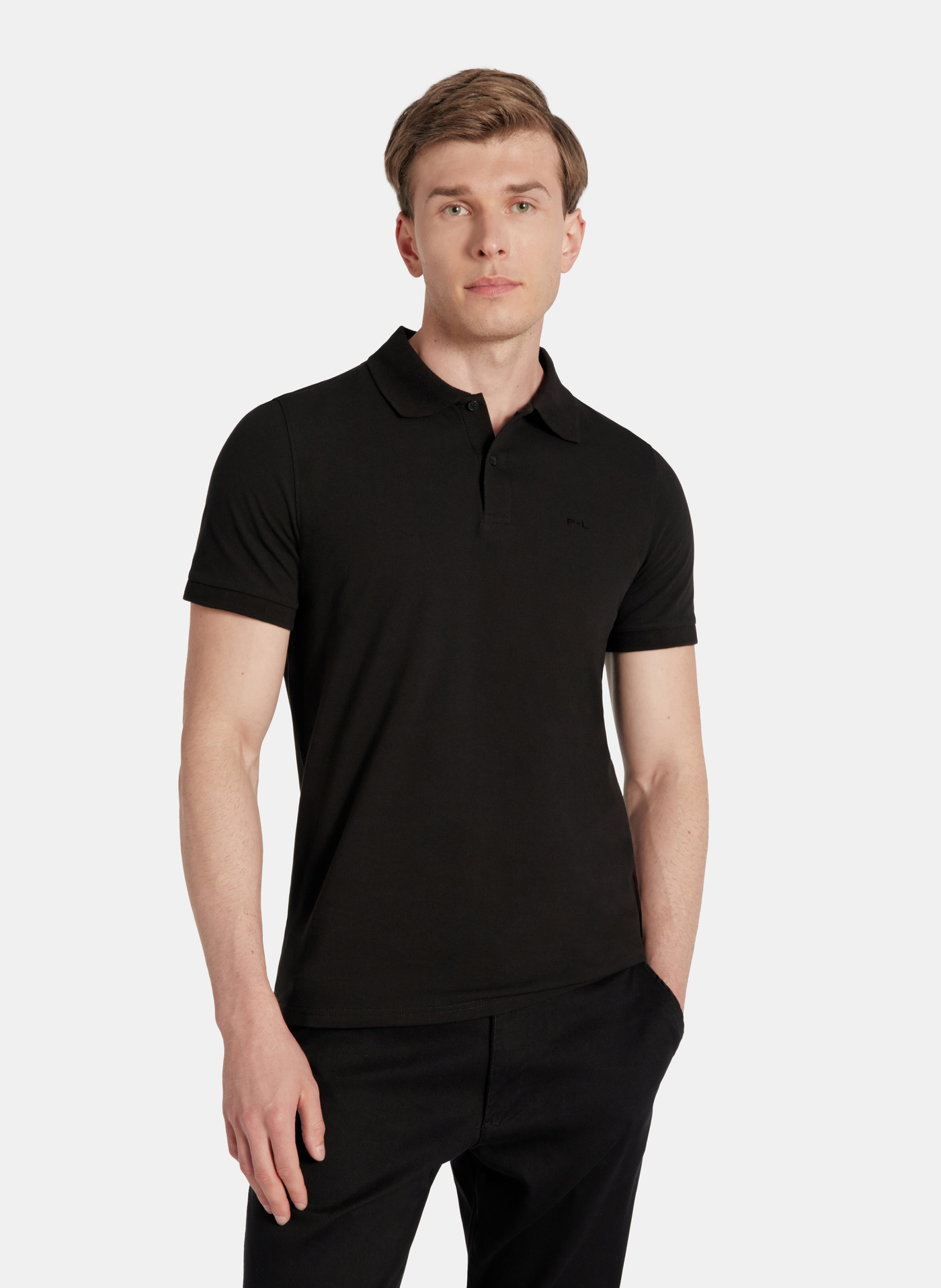 PAKO LORENTE - T-shirt polo w czarnym kolorze